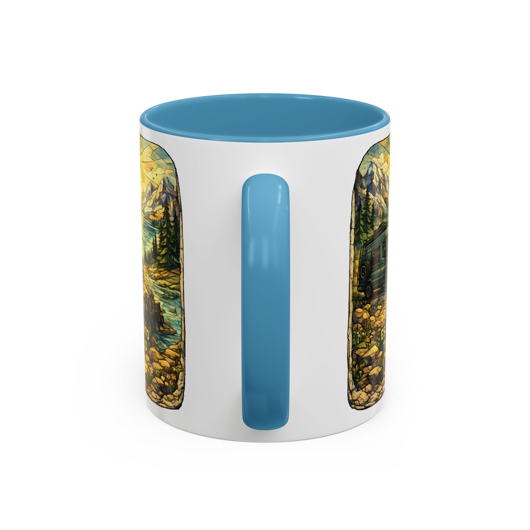 Accent Coffee Mug (11, 15oz) — "Escape Into The Wild" Design Cubic-Line