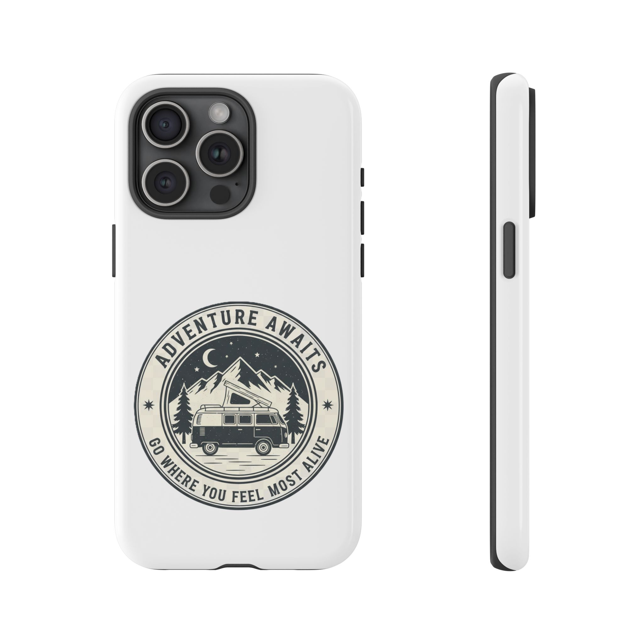 Phone Case — "Adventure Awaits-Go Where You Feel Most Alive" Camper Van Design