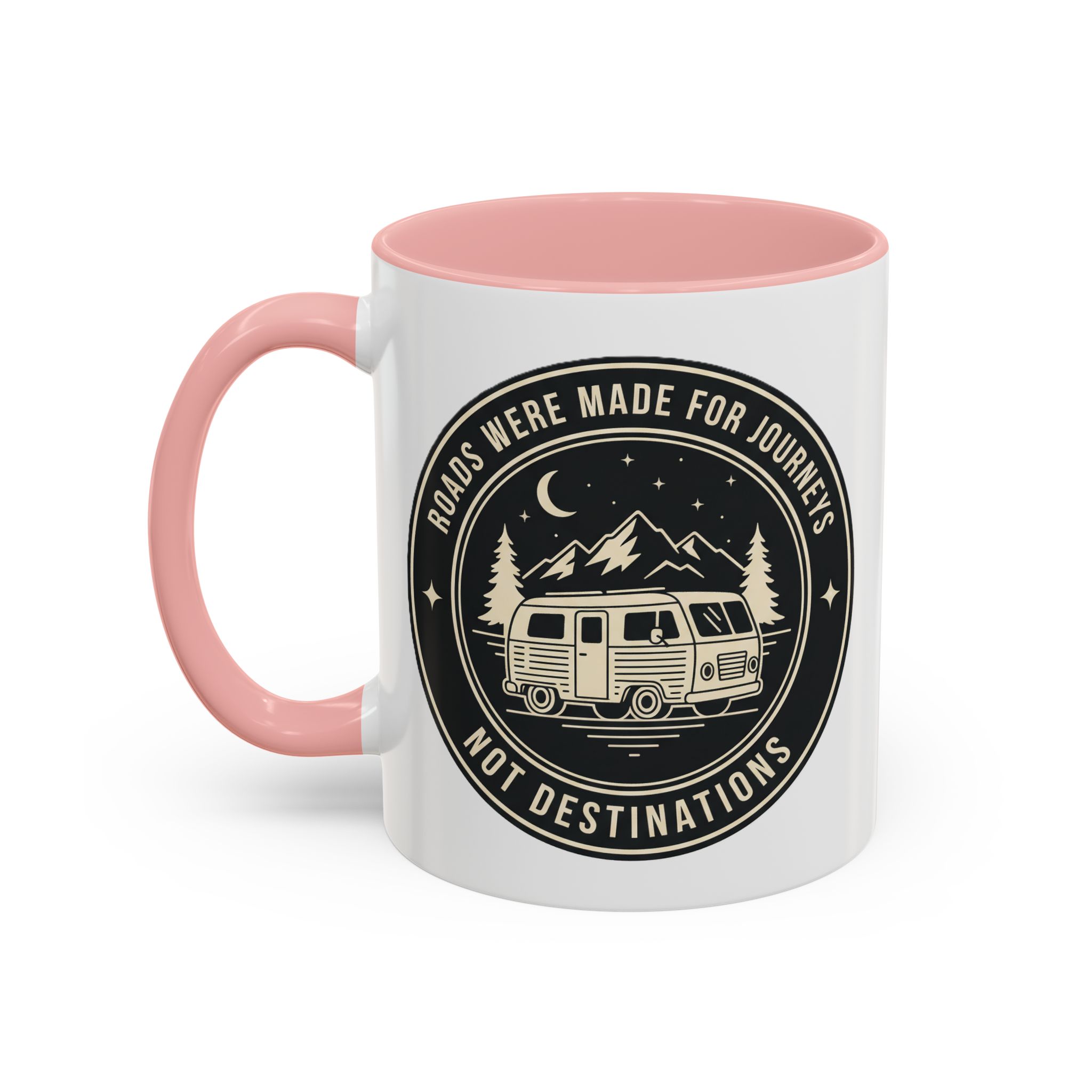 Coffee Mug — 'ROAD WHERE MADE FOR JOURNEYS-NOT DESTINATIONS'  (11/15oz) (Both sides printed)