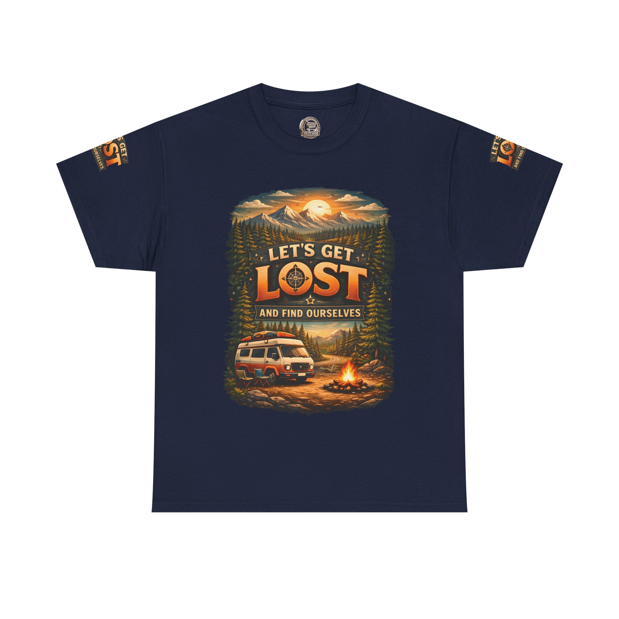 Unisex Heavy Cotton Tee — "Let´s Get Lost And Found Ourselfs" Design Scenic-Line