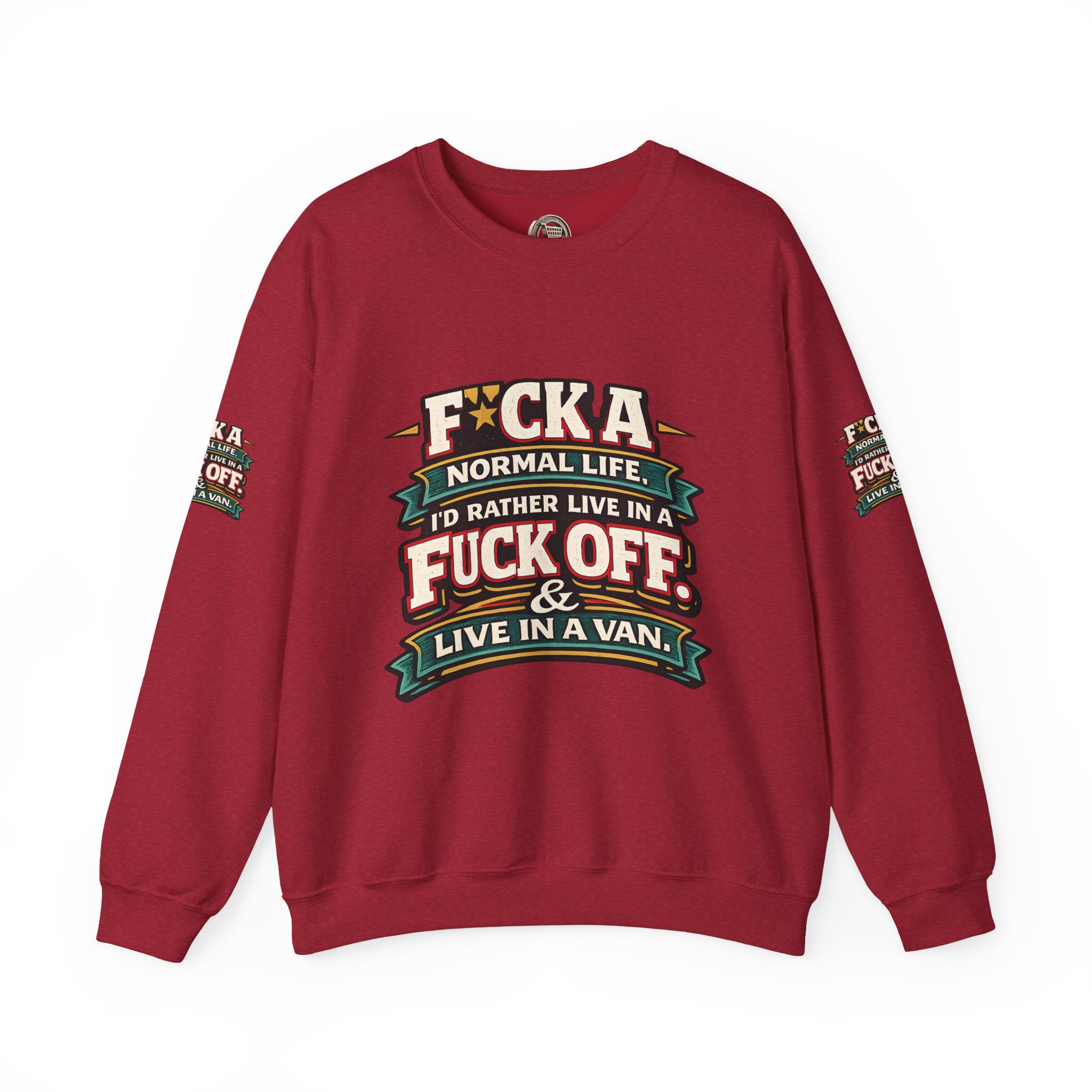 15203178865589832388_2048.jpeg Unisex Heavy Blend™ Crewneck Sweatshirt — "Fuck A Normal Life" Design F**K-Line