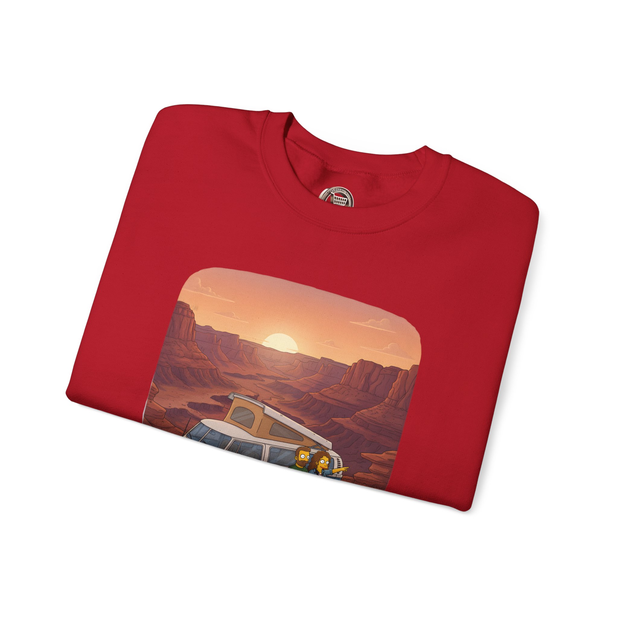 Unisex Heavy Blend™ Crewneck Sweatshirt — "Chasing Sunsets And Dusty Trails" Design Sitcom-Line