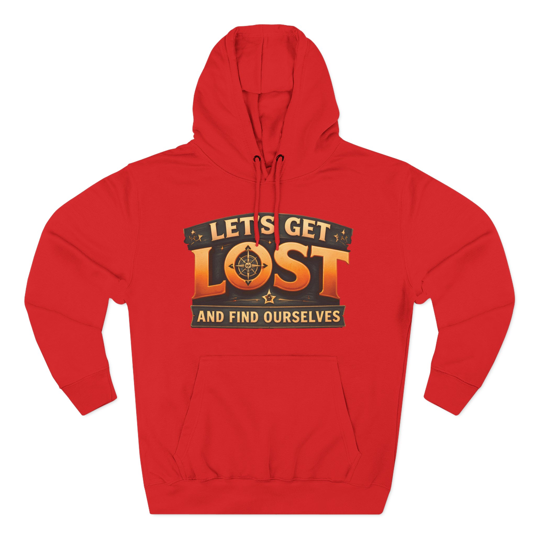Three-Panel Fleece Hoodie - "Let´s Get Lost And Found Ourselfs" Design Scenic-Line