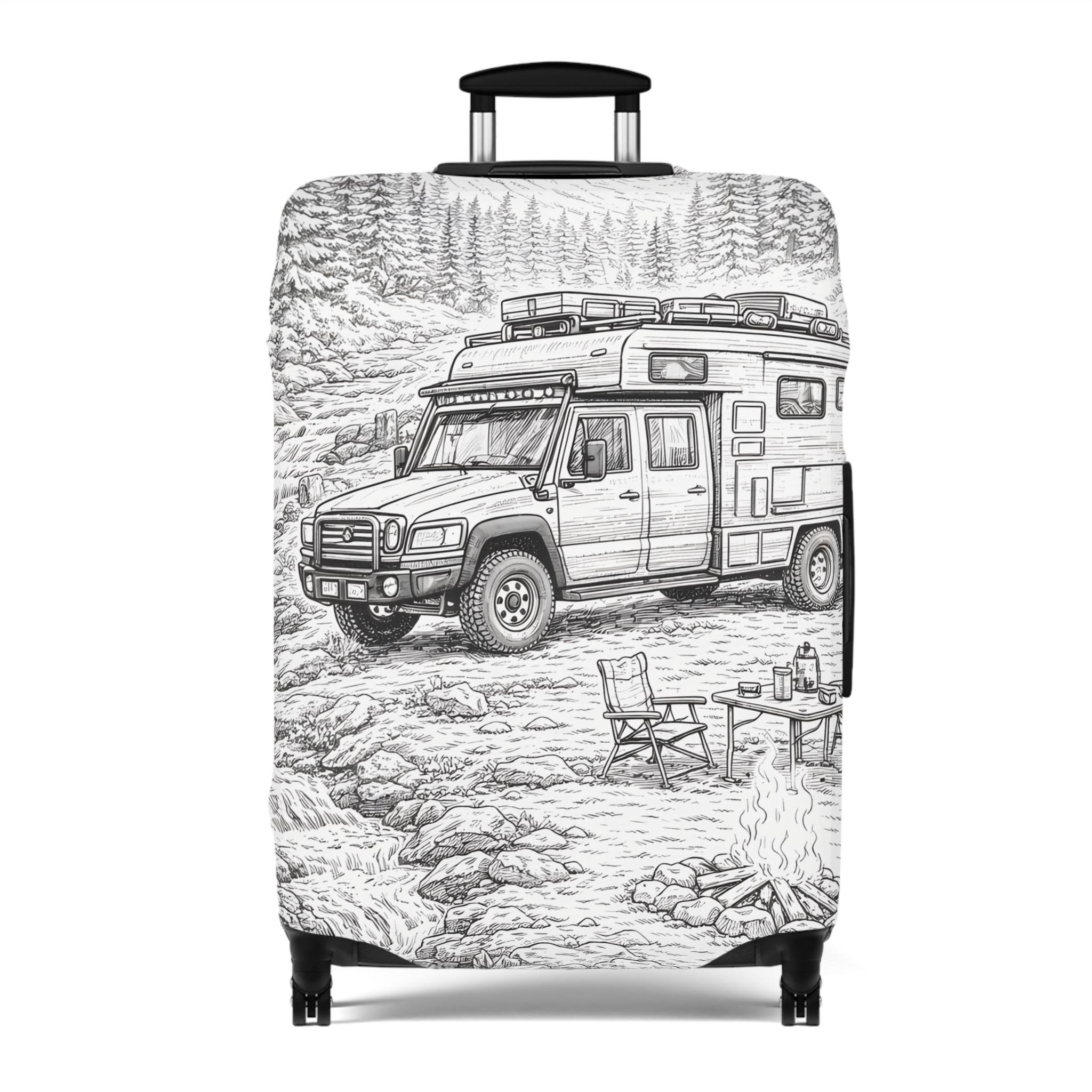15223892038308742531_2048.jpeg Luggage Cover — Adventure Camper Sketch Travel Suitcase