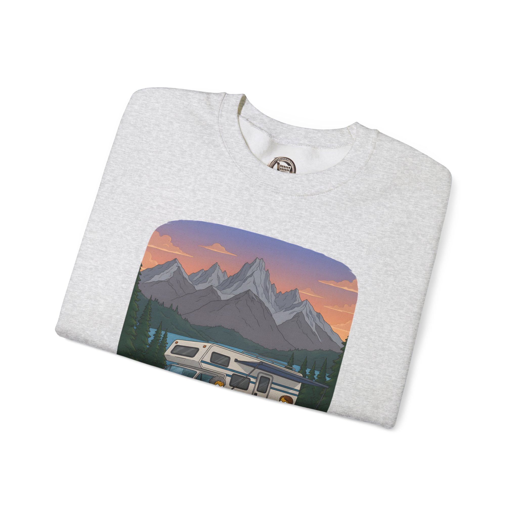 Unisex Heavy Blend™ Crewneck Sweatshirt — "The World Awaits" Design Sitcom-Line