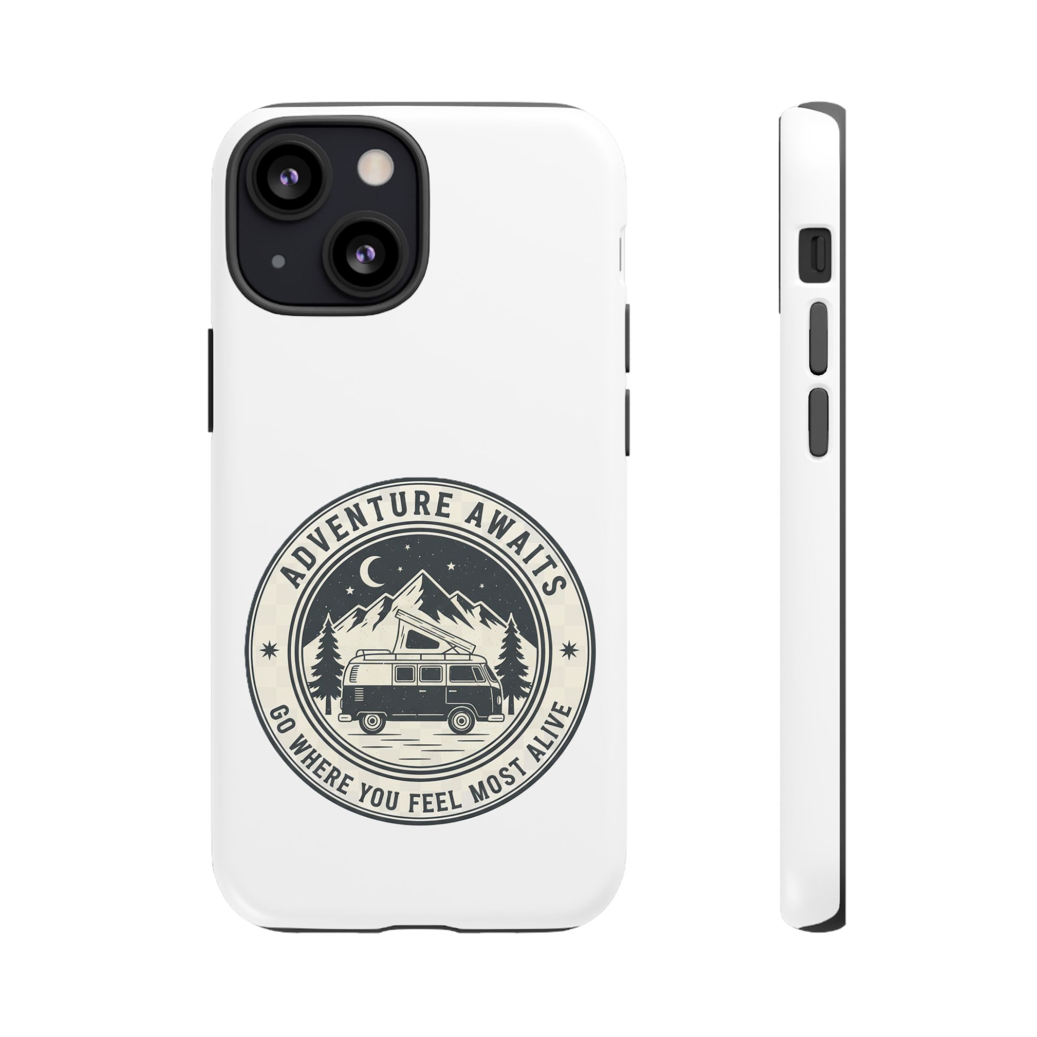 Phone Case — "Adventure Awaits-Go Where You Feel Most Alive" Camper Van Design