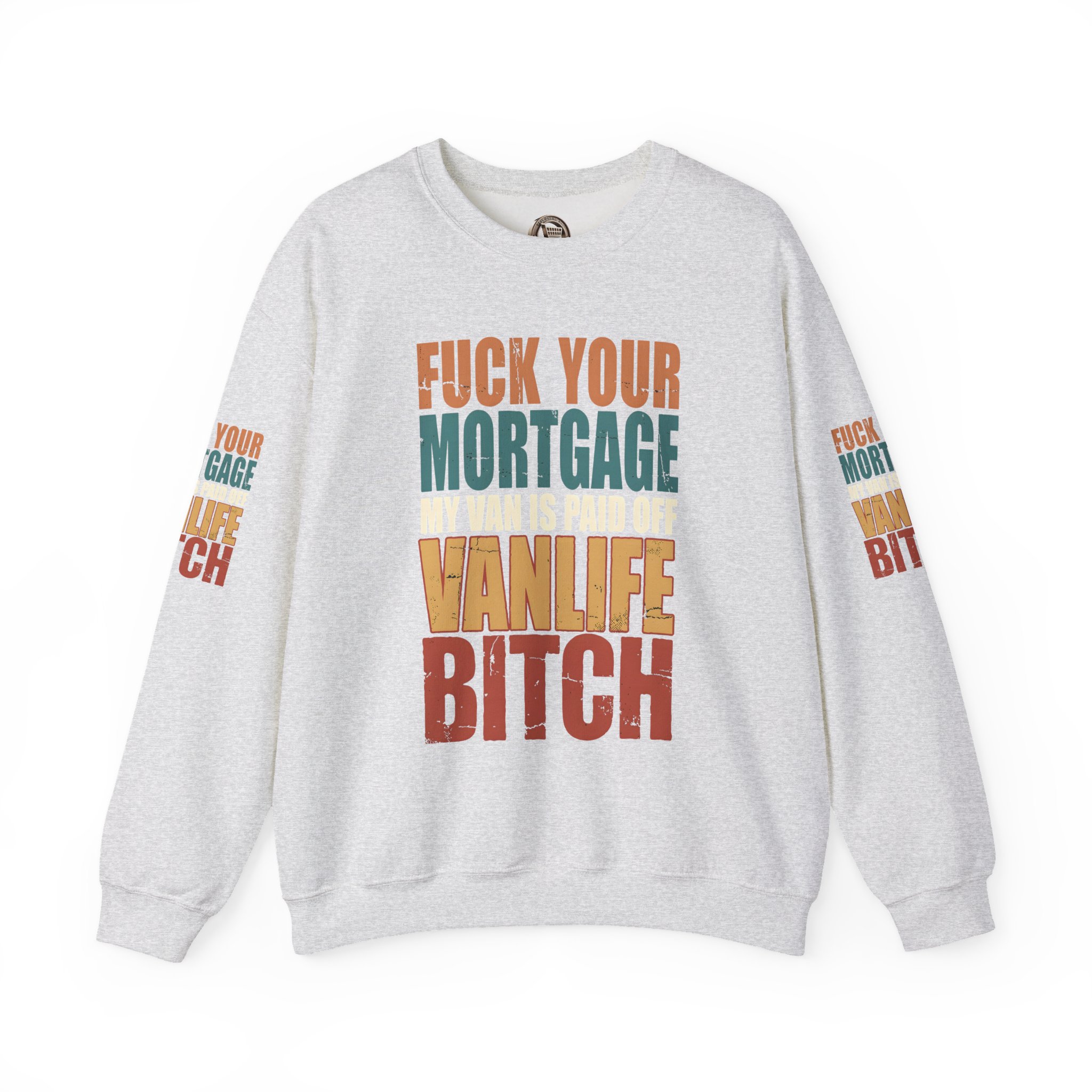 Unisex Heavy Blend™ Crewneck Sweatshirt — "Fuck Your Mortgage" Design F**K-Line