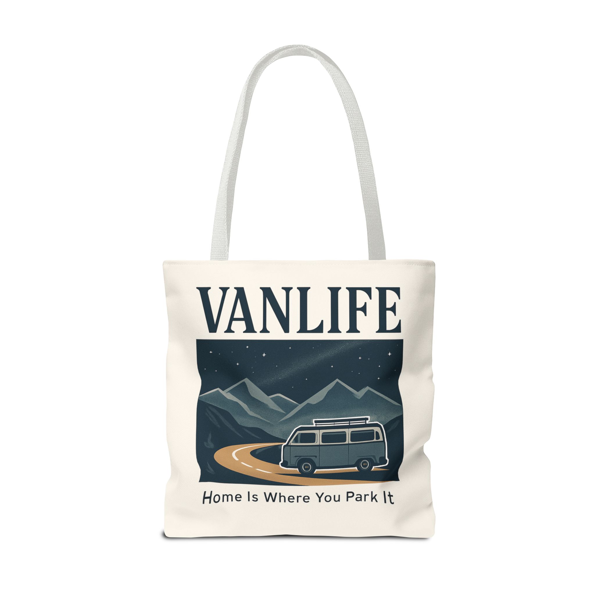 Vanlife Tote Bag — "Vanlife - Home Is Where You Park It" Campervan Beach/Adventure Tote