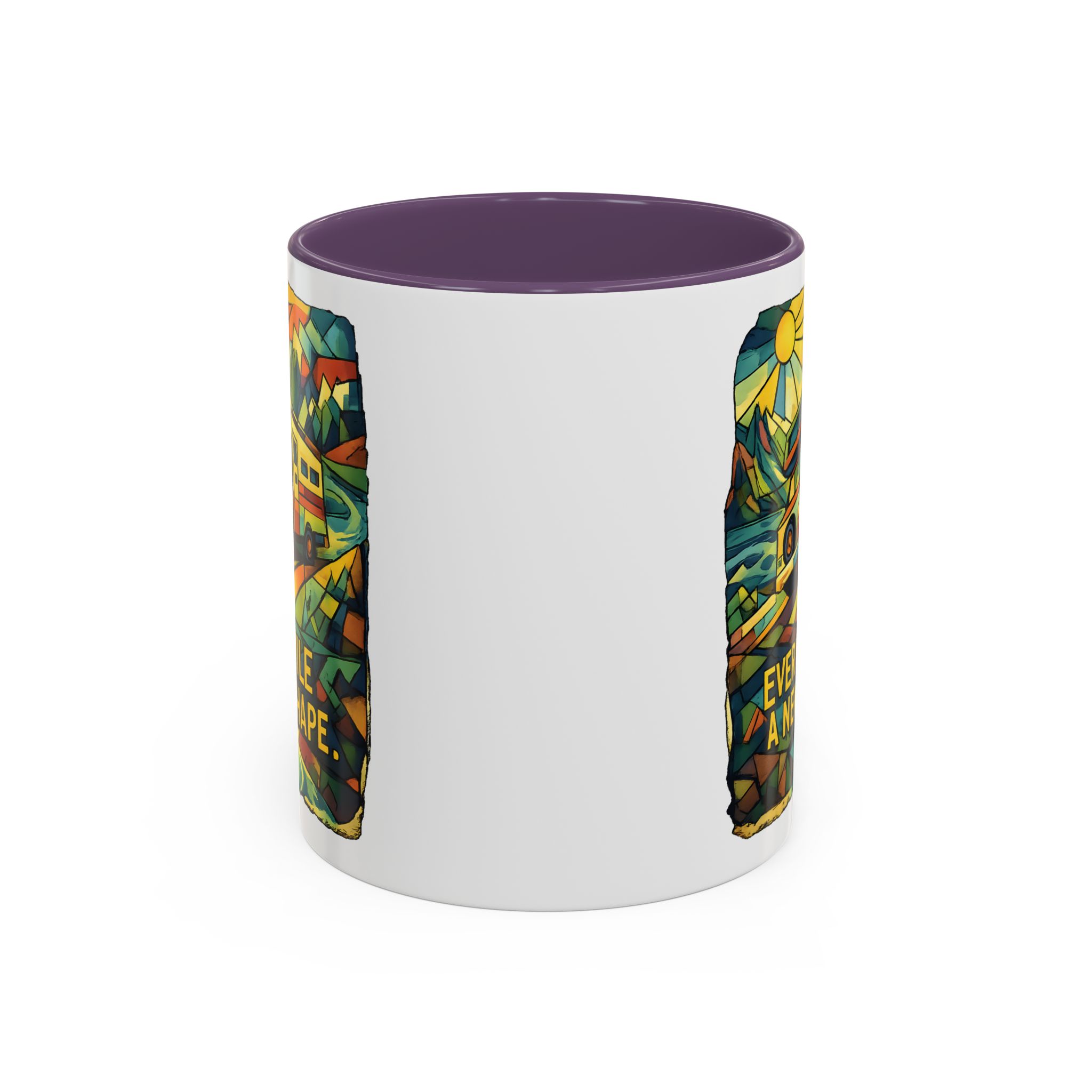 15237103004118770113_2048.jpeg Accent Coffee Mug (11, 15oz) — "Every Mile A New Shape" Design Cubic-Line