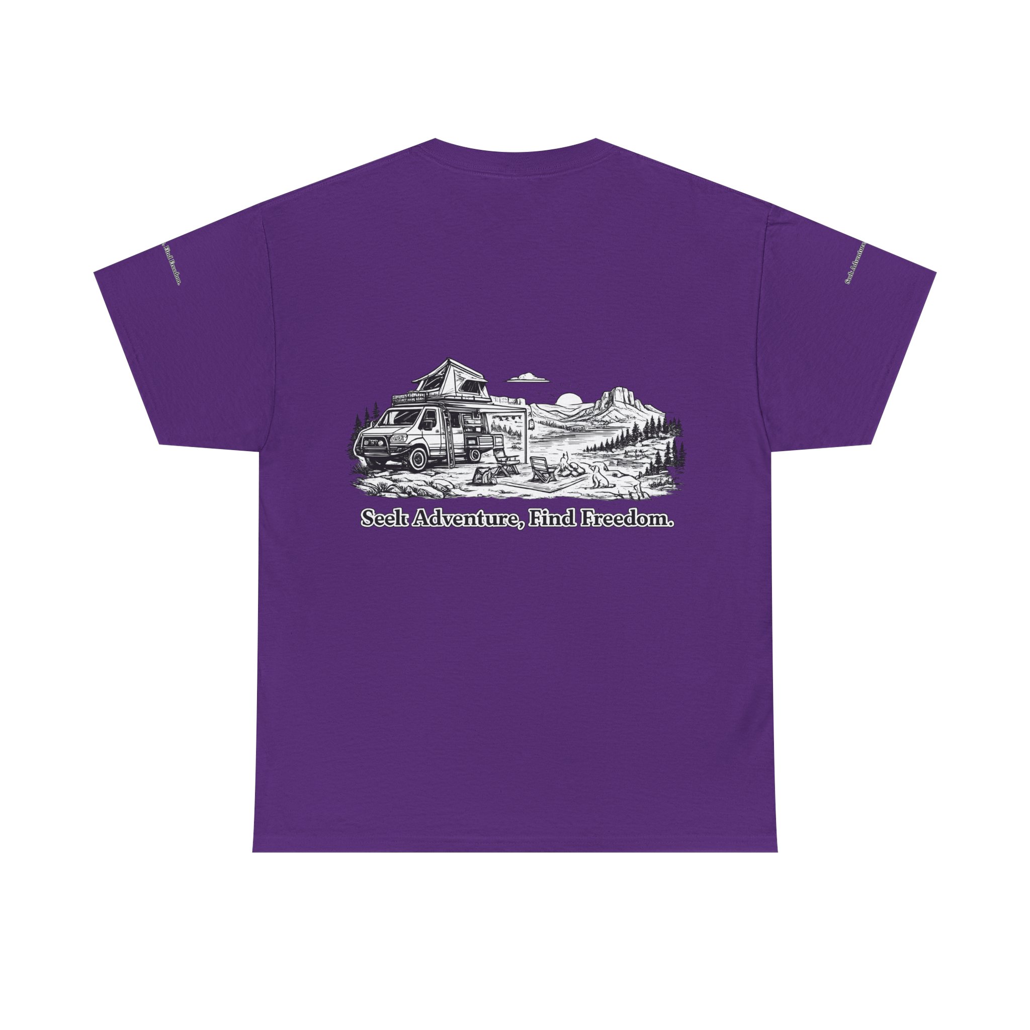 15245489134353030672_2048.jpeg Unisex Heavy Cotton Tee — "Seek Adventure, Find Freedom" Design Minimal-Line