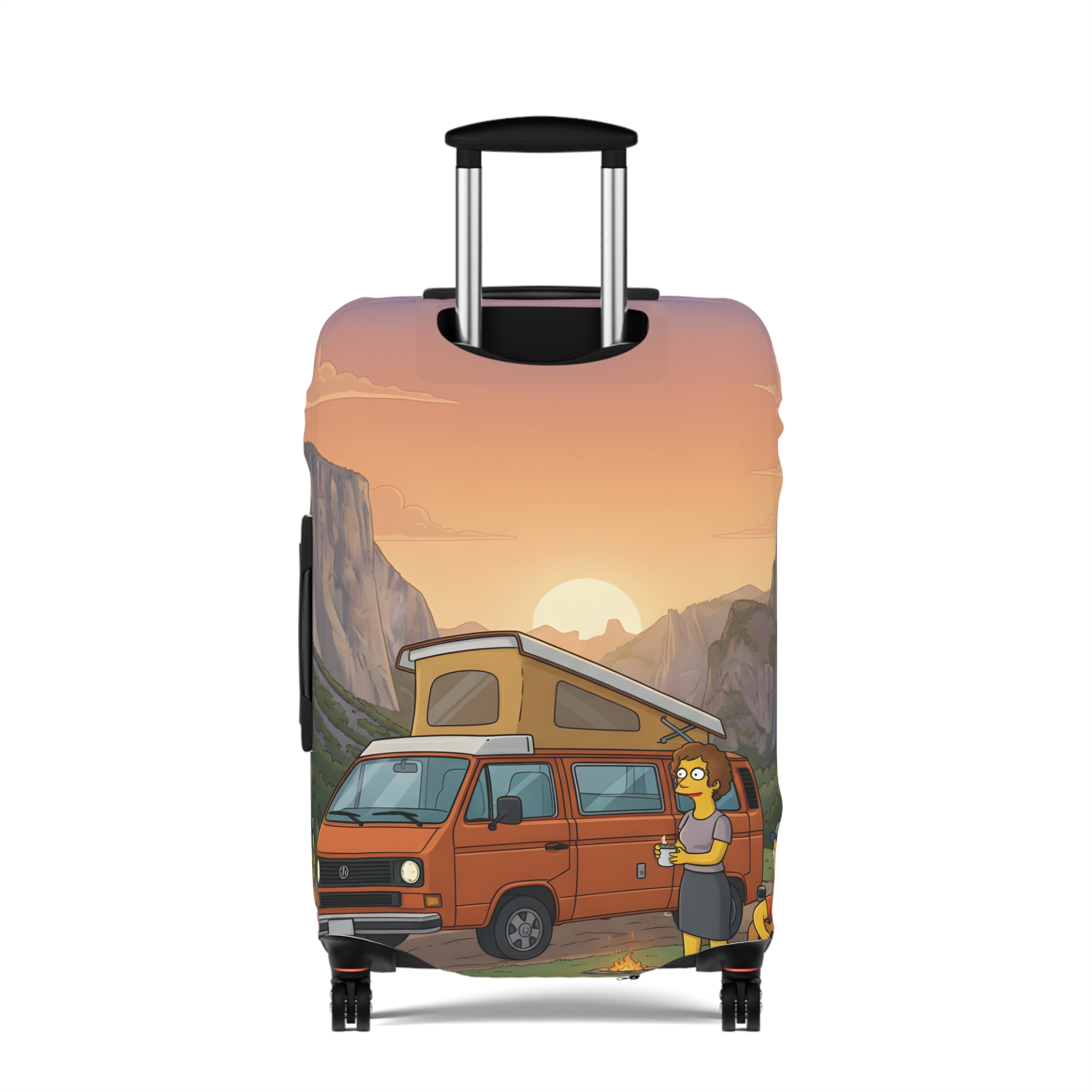 Luggage Cover — Adventure Camper Sketch Travel Suitcase(Design Sitcom-Line)