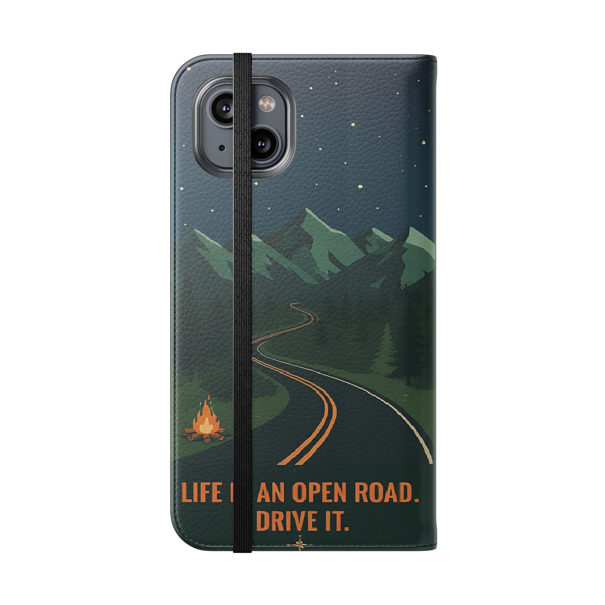 Flip Phone Case — "Roam More Worry Less - Life Is An Open Road" Phone Wallet