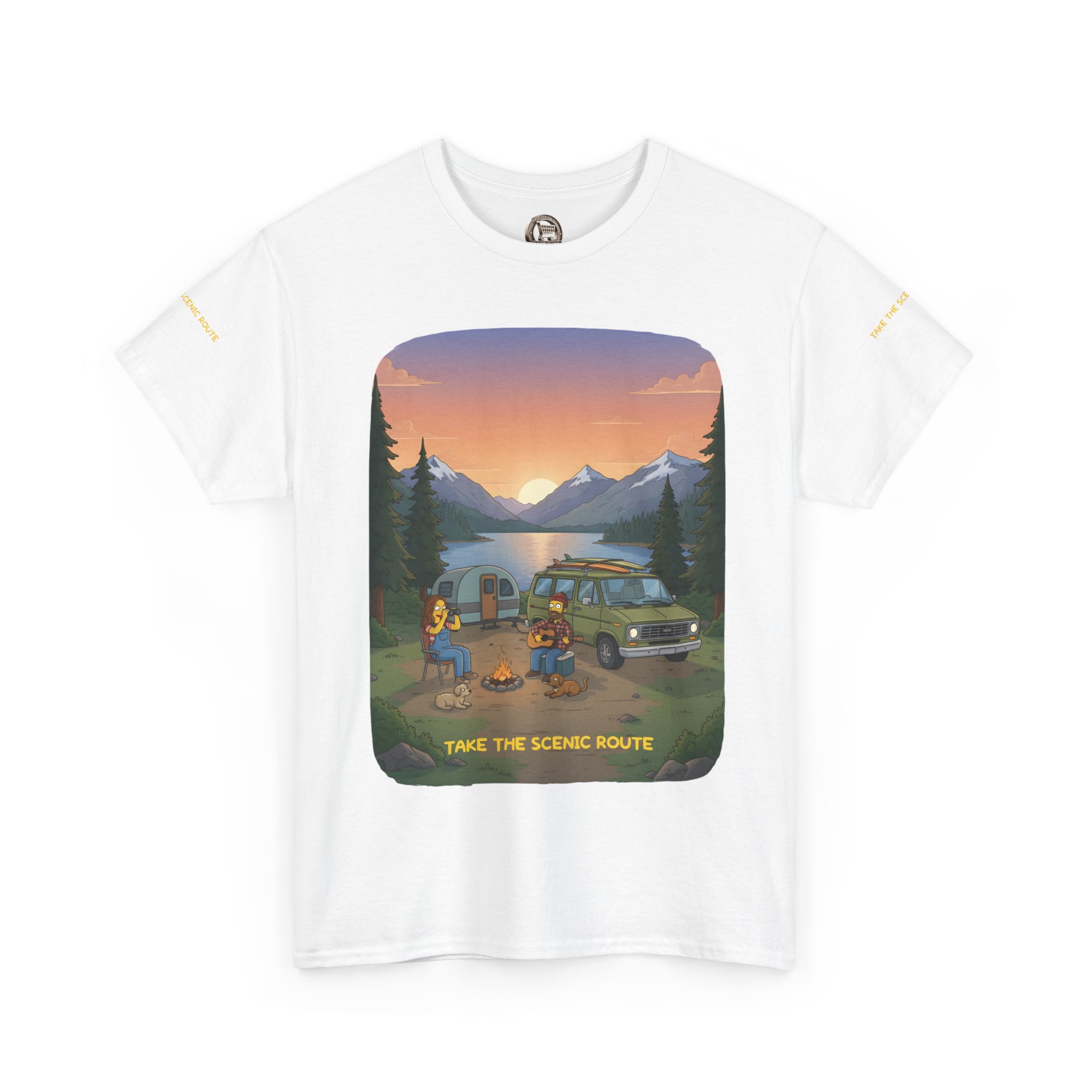 Unisex Heavy Cotton Tee — "Take The Scenic Route" Design Sitcom-Line