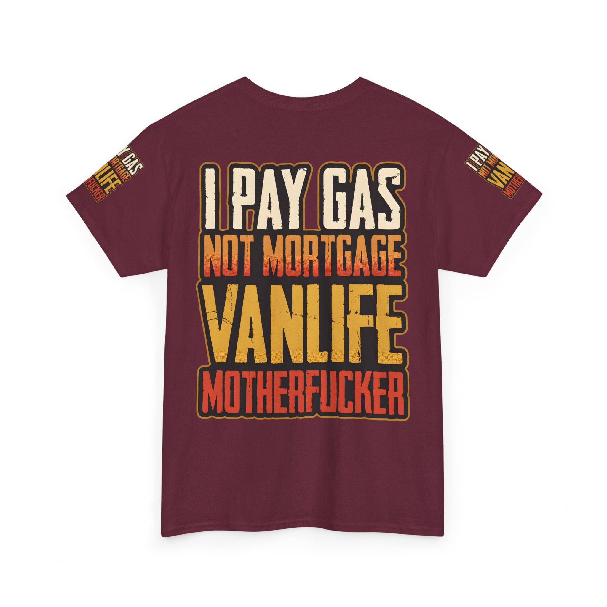 Unisex Heavy Cotton Tee — "I Pay Gas Not Mortgage" Design F**K-Line