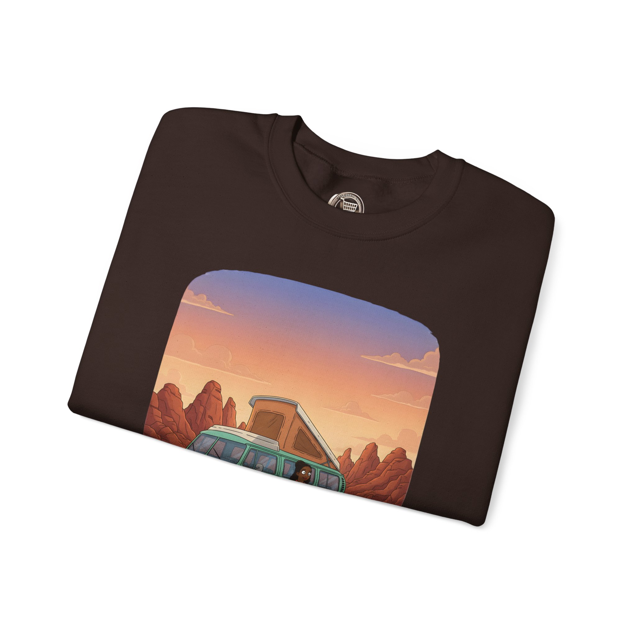 15268908230994166914_2048.jpeg Unisex Heavy Blend™ Crewneck Sweatshirt — "Adventure Awaits Beyond The Road" Design Sitcom-Line