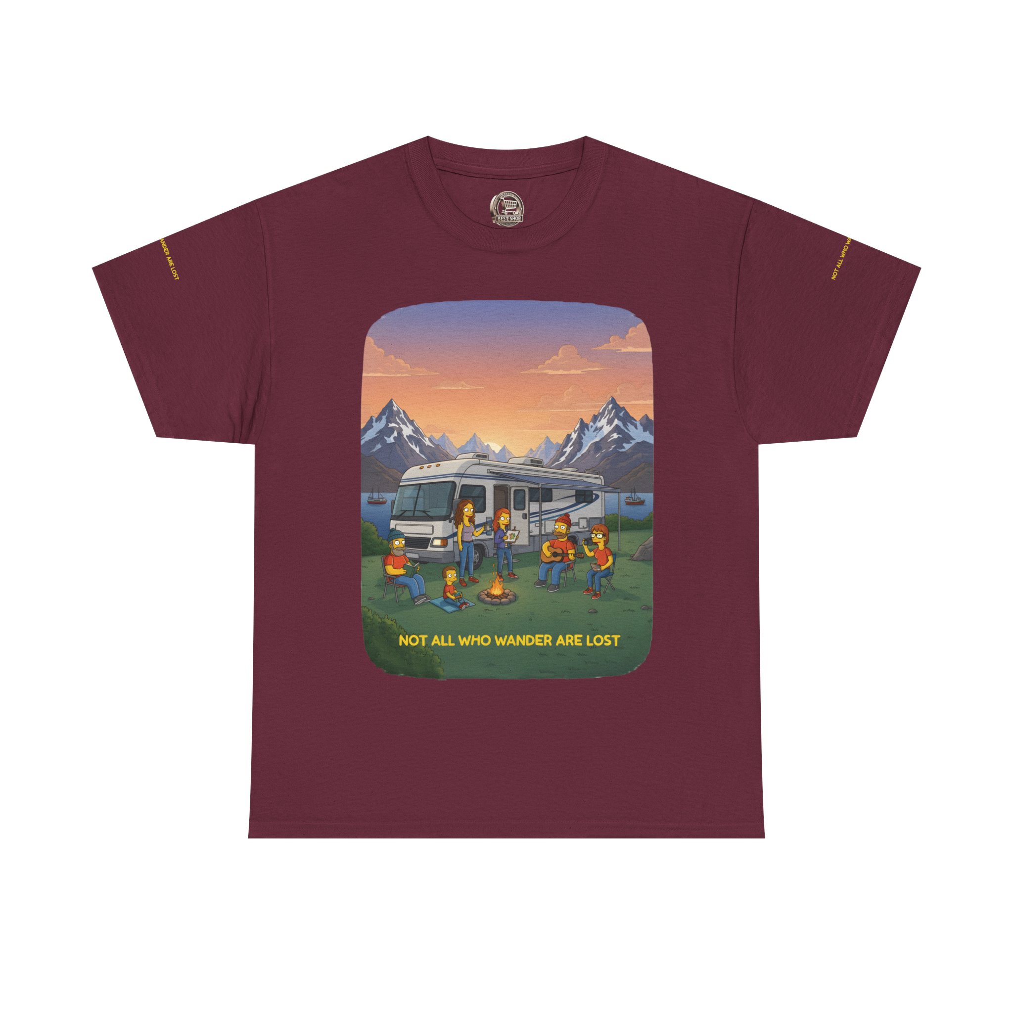 Unisex Heavy Cotton Tee — "Not All Who Wander Are Lost" Design Sitcom-Line