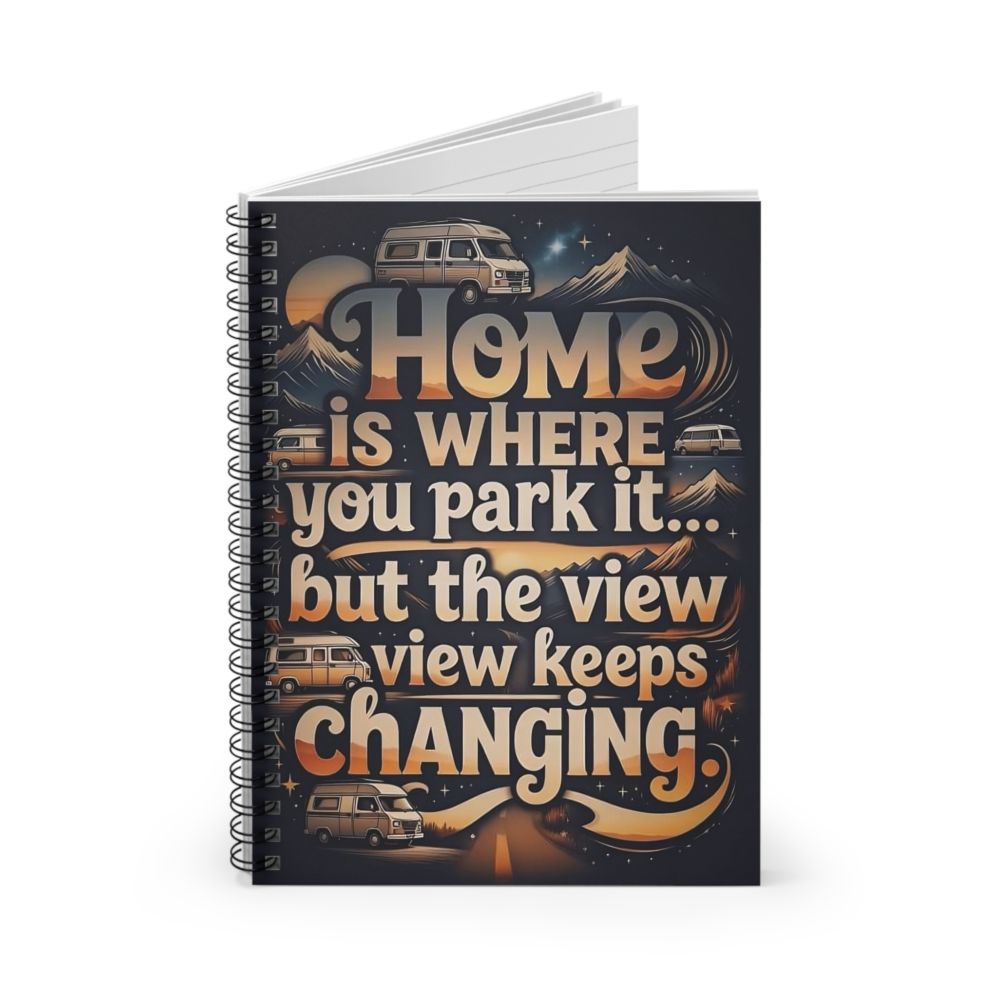 15276043621915635481_2048.jpeg Spiral Notebook — "Home Is Where You Park It -But The View keep Changing" RV Travel Journal