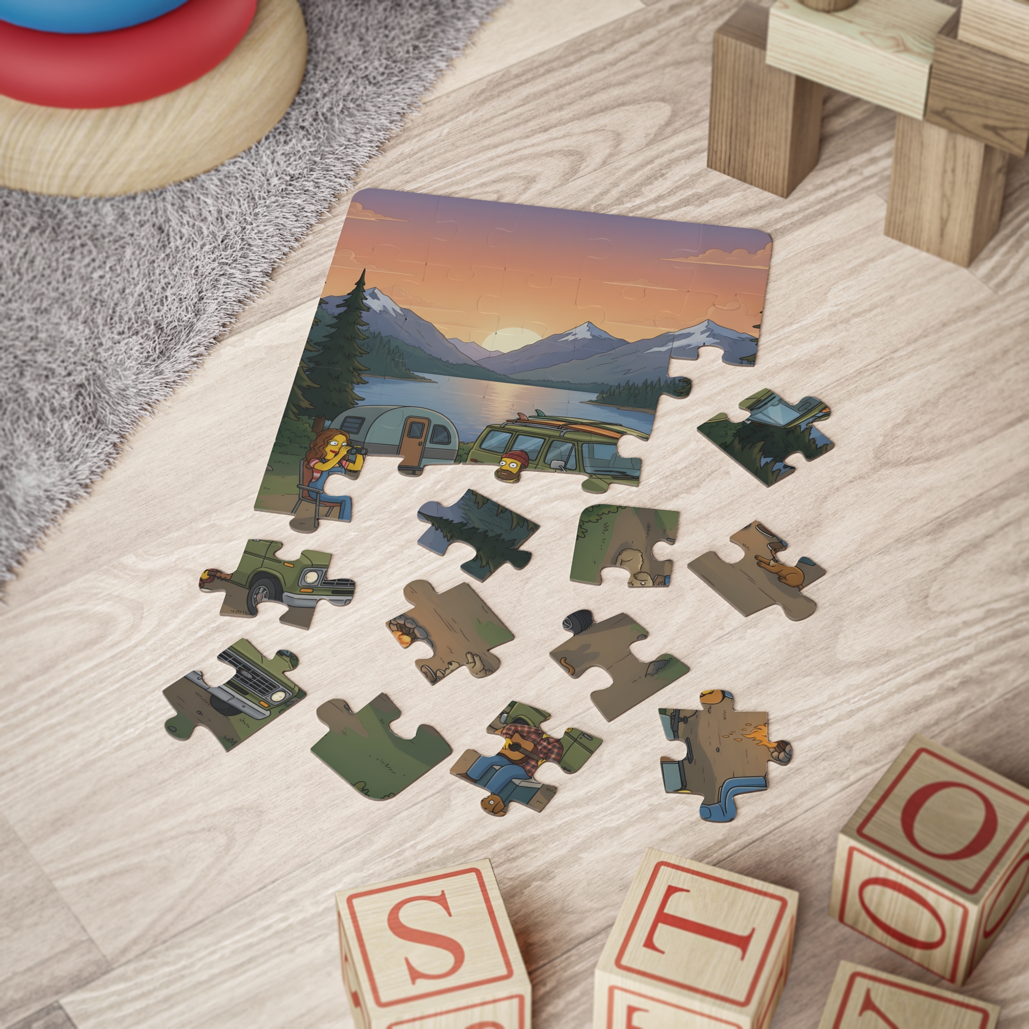 Kids' 30‑Piece Camping Puzzle — Scenic Outdoors Jigsaw for Children