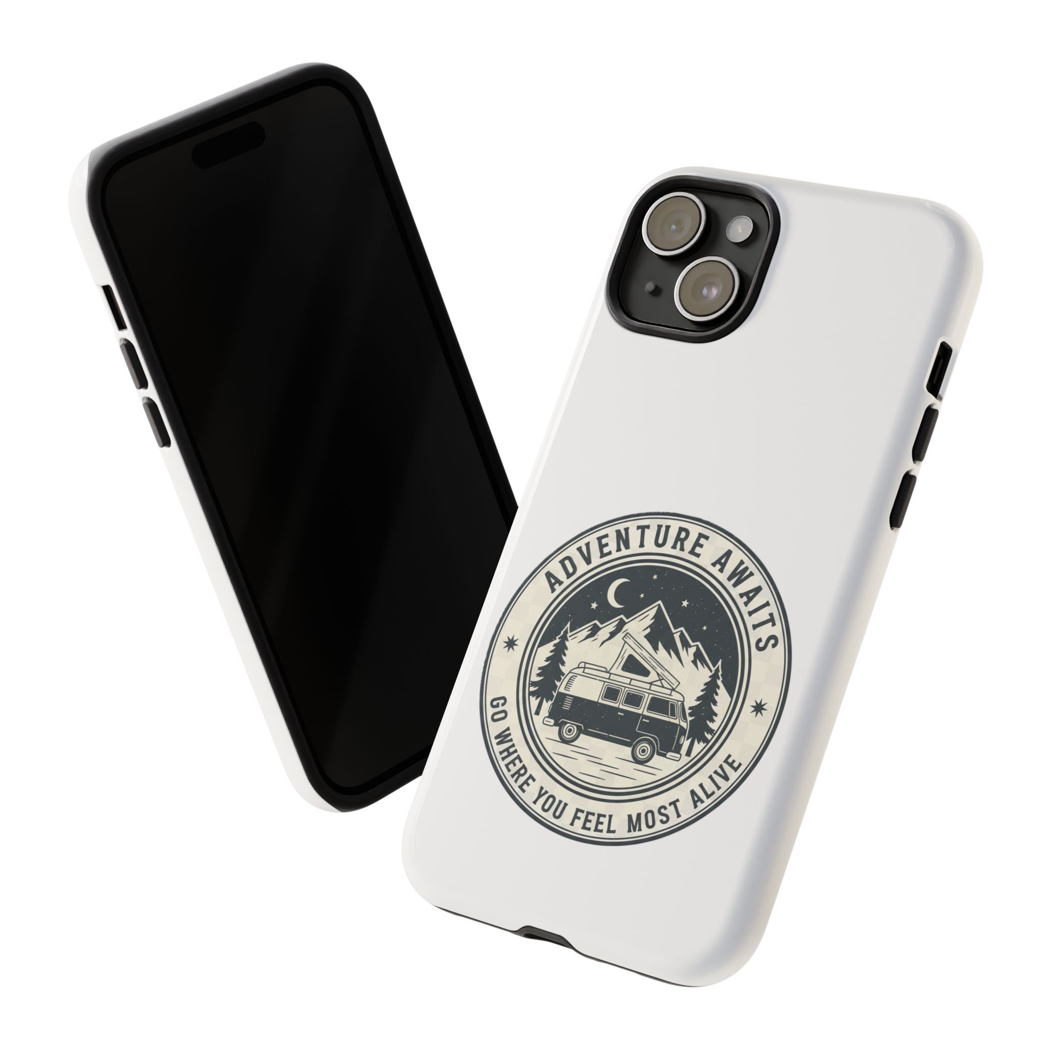 Phone Case — "Adventure Awaits-Go Where You Feel Most Alive" Camper Van Design