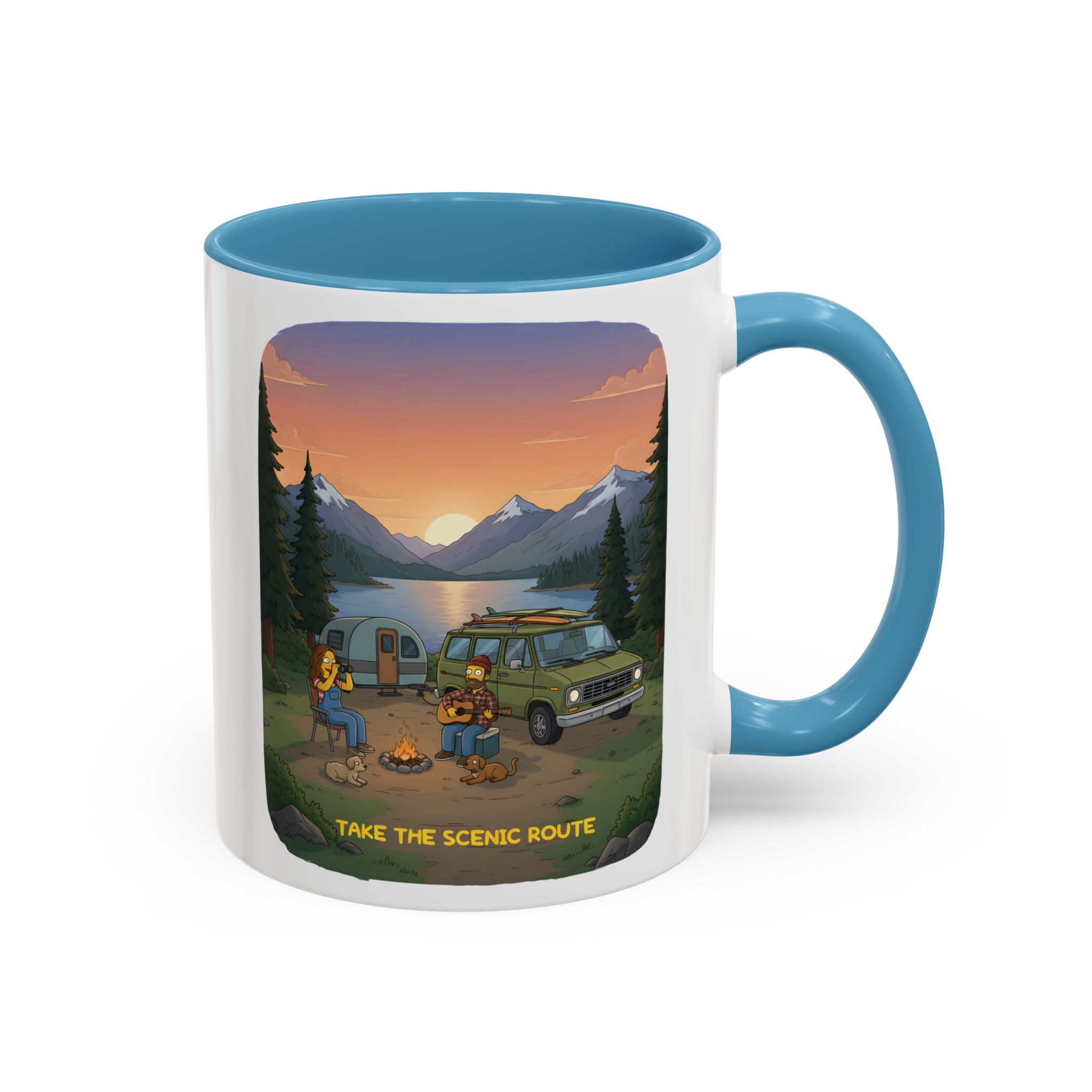 15286983902609140655_2048.jpeg Accent Coffee Mug (11, 15oz) — "Take The Scenic Route" Design Sitcom-Line