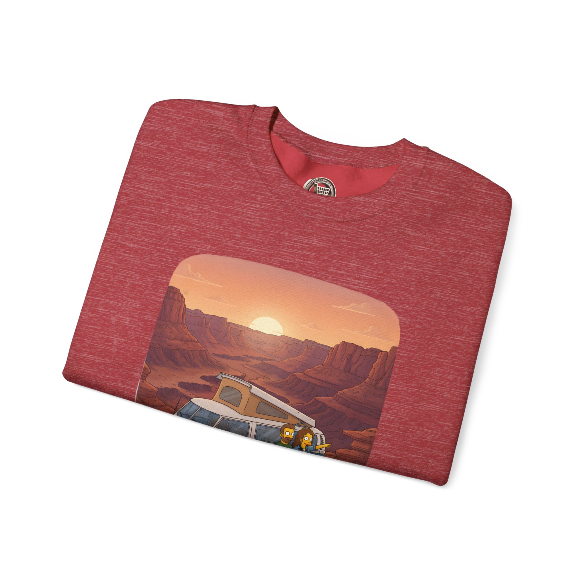 Unisex Heavy Blend™ Crewneck Sweatshirt — "Chasing Sunsets And Dusty Trails" Design Sitcom-Line
