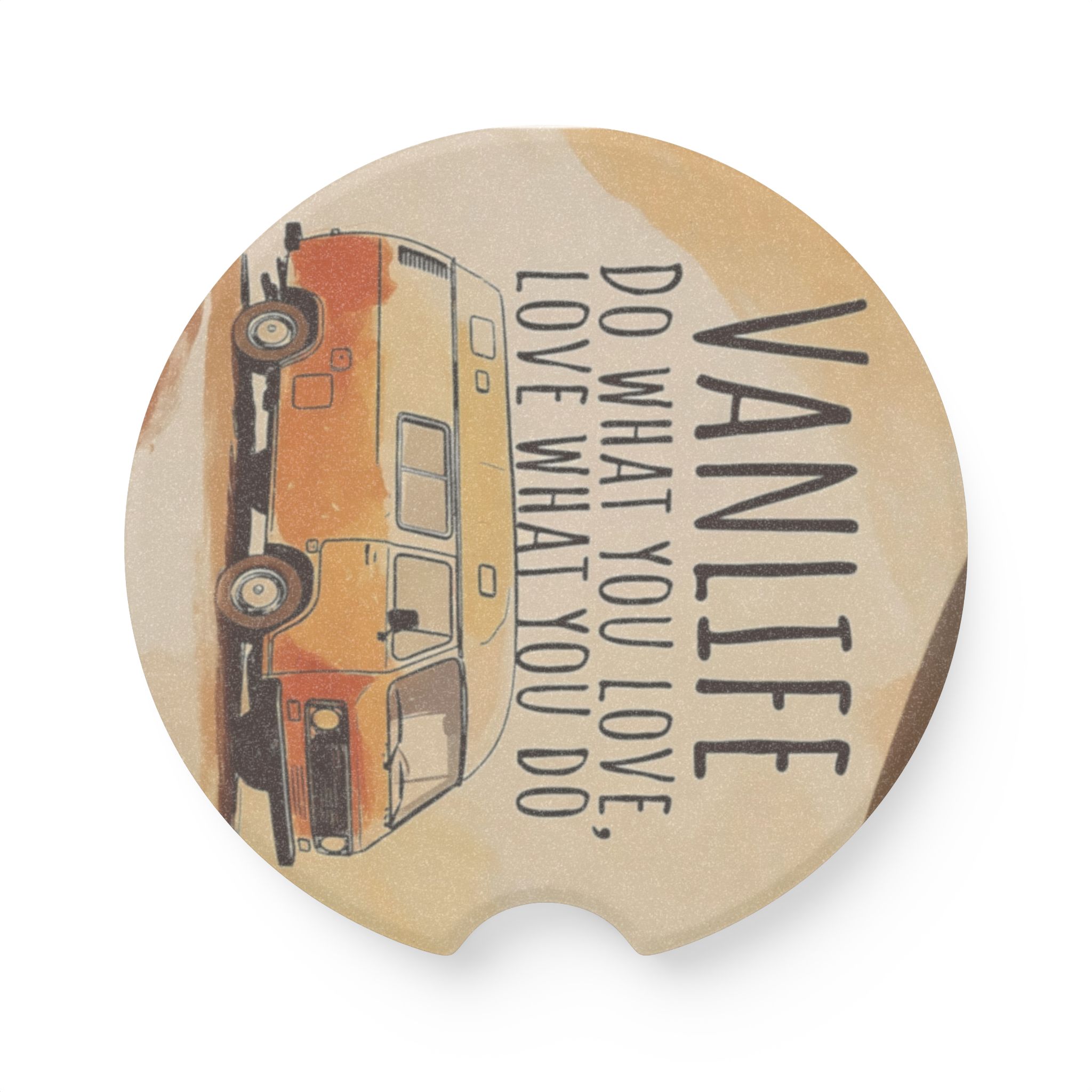 Soapstone Car Coaster — "Do What You Love" Camper Drink Holder