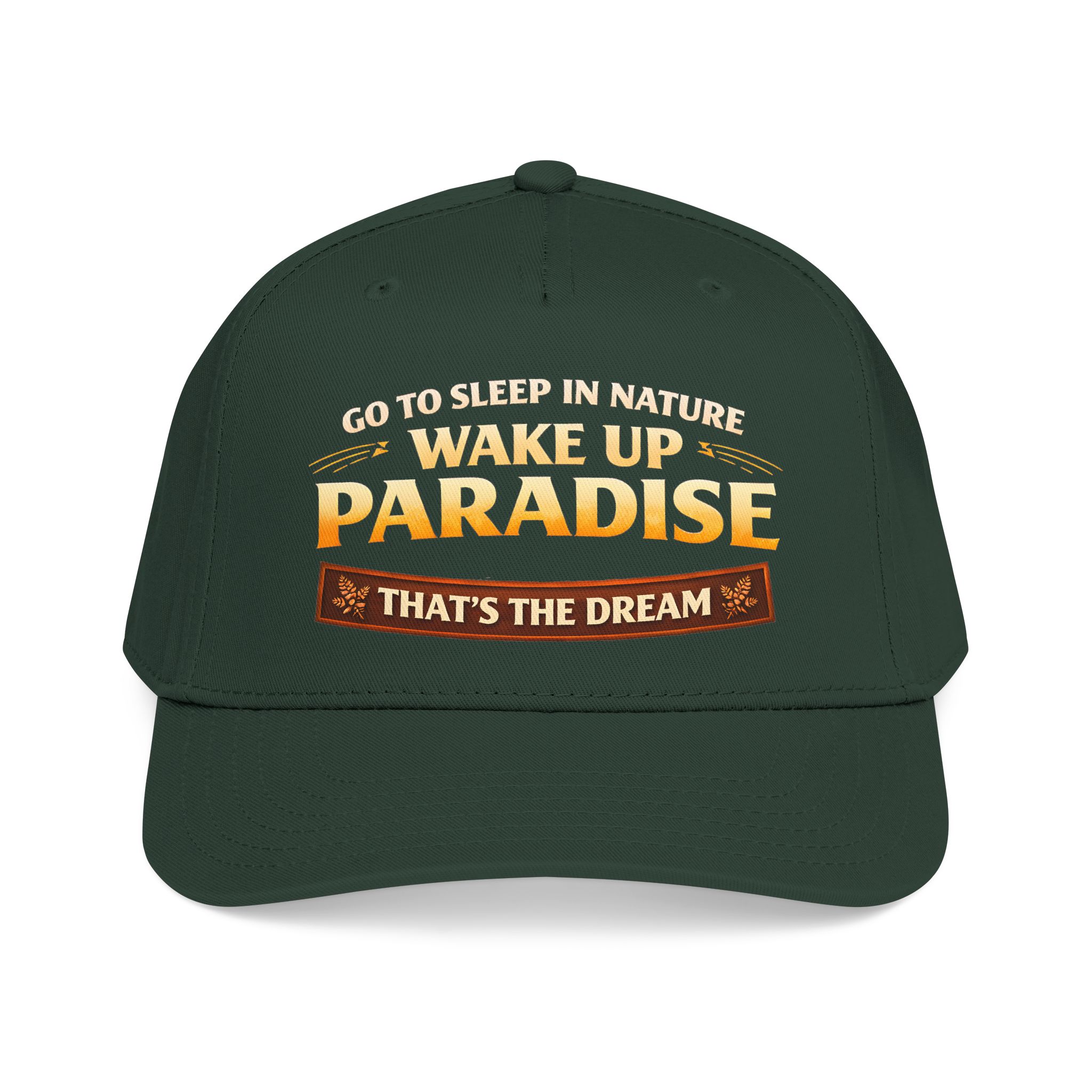 Baseball Cap - "Go sleep Nature-Wake Up Paradise" Design Scenic-Line