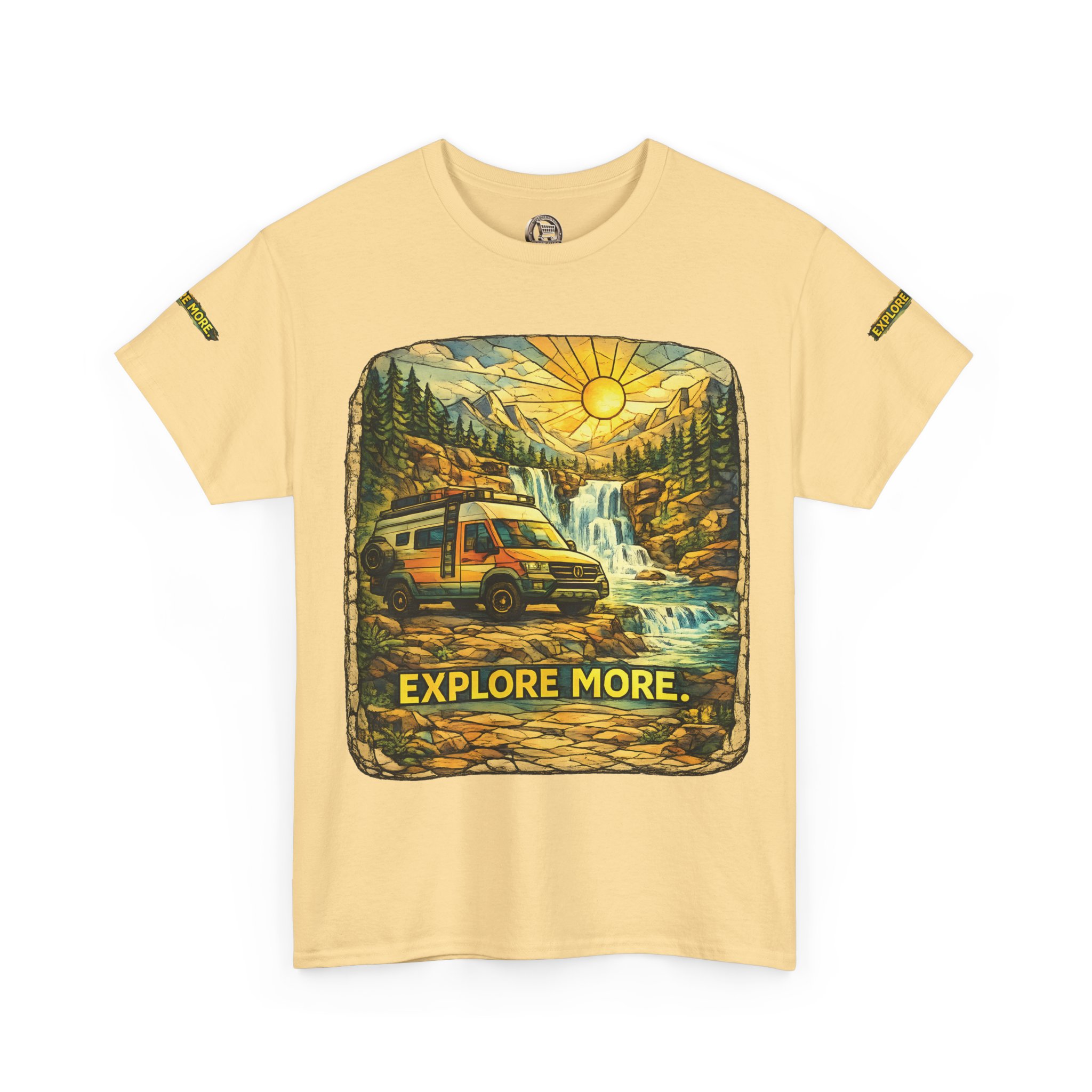 Unisex Heavy Cotton Tee — "Explore More" Design Cubic-Line