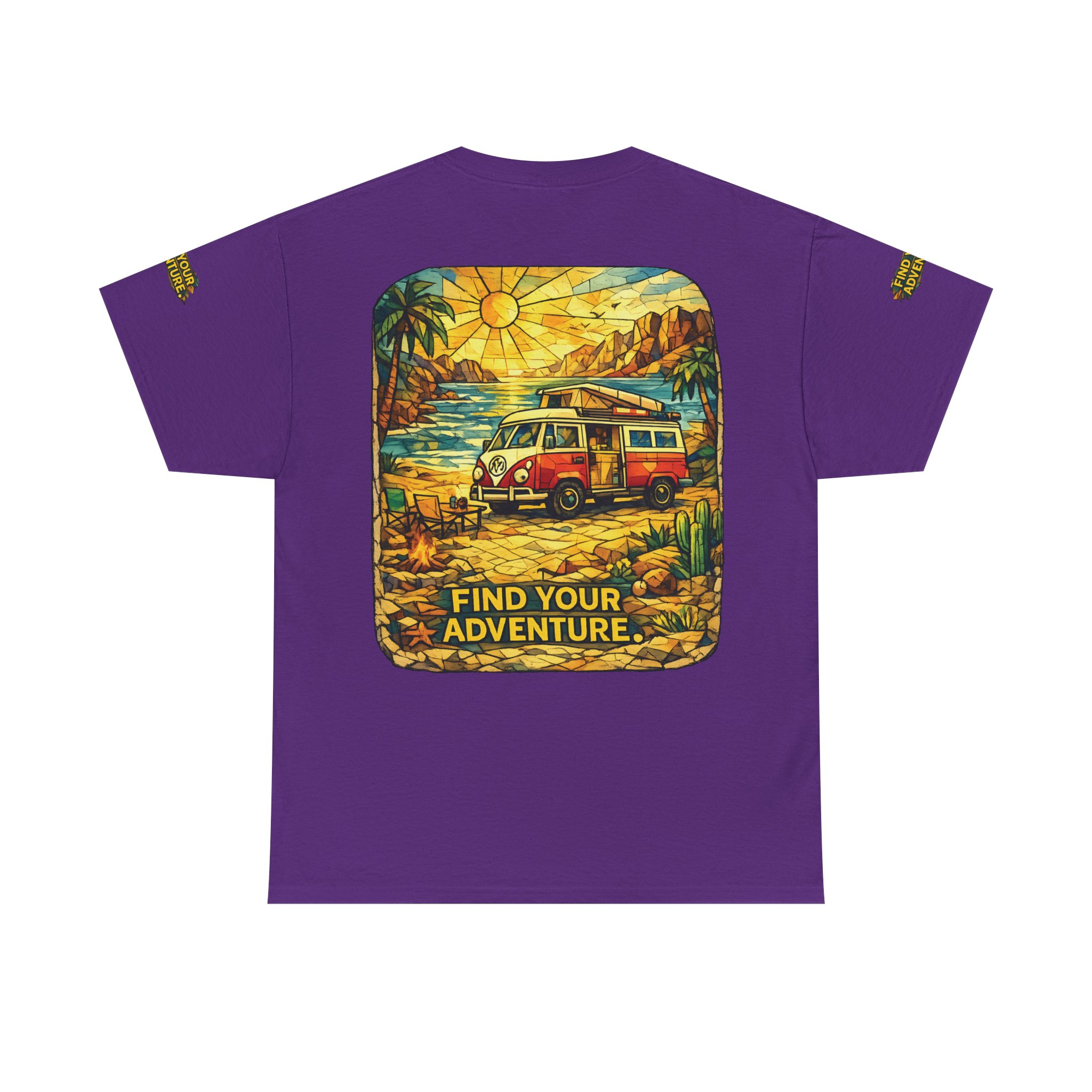 Unisex Heavy Cotton Tee — "Find Your Adventure" Design Cubic-Line