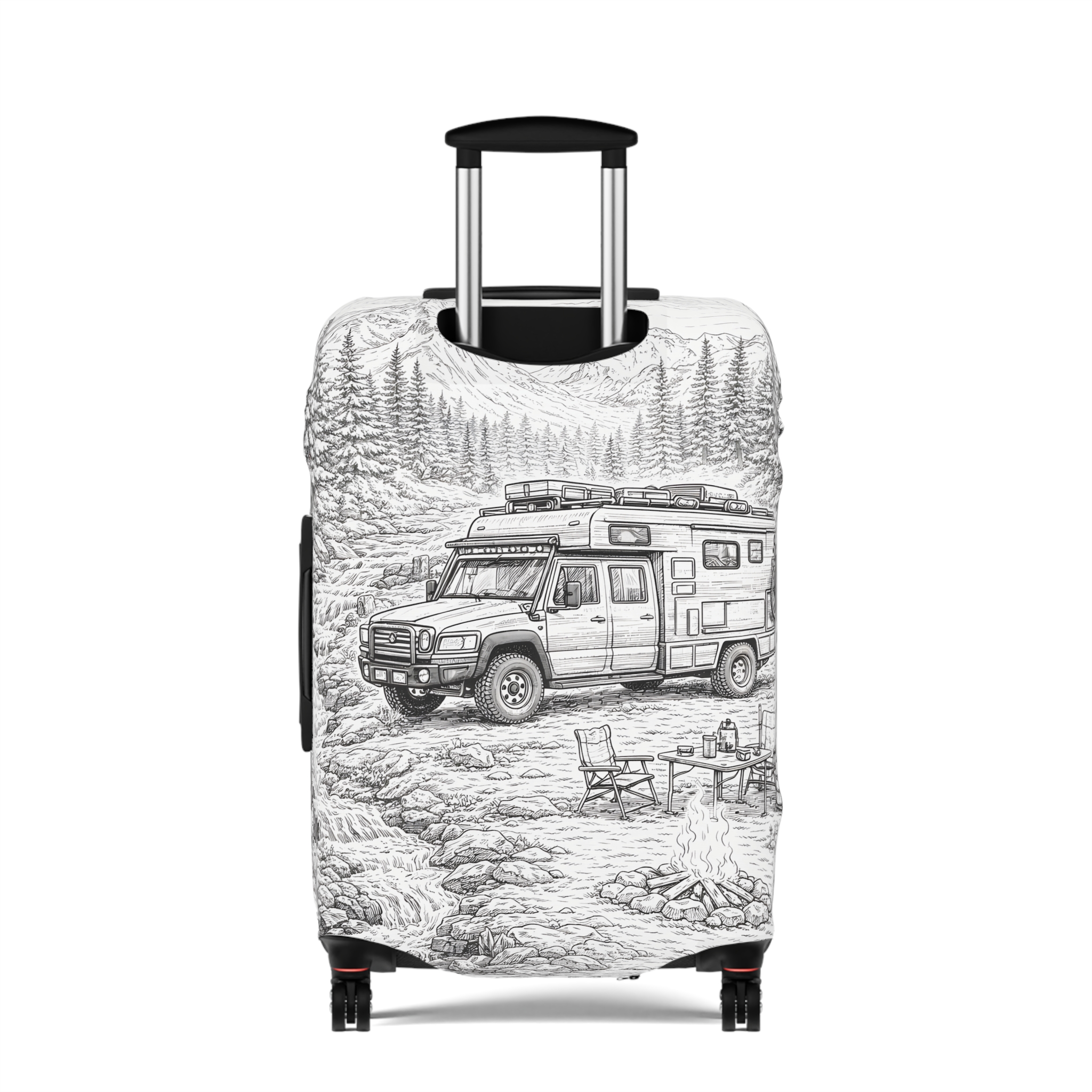 15300838778854450794_2048.jpeg Luggage Cover — Adventure Camper Sketch Travel Suitcase