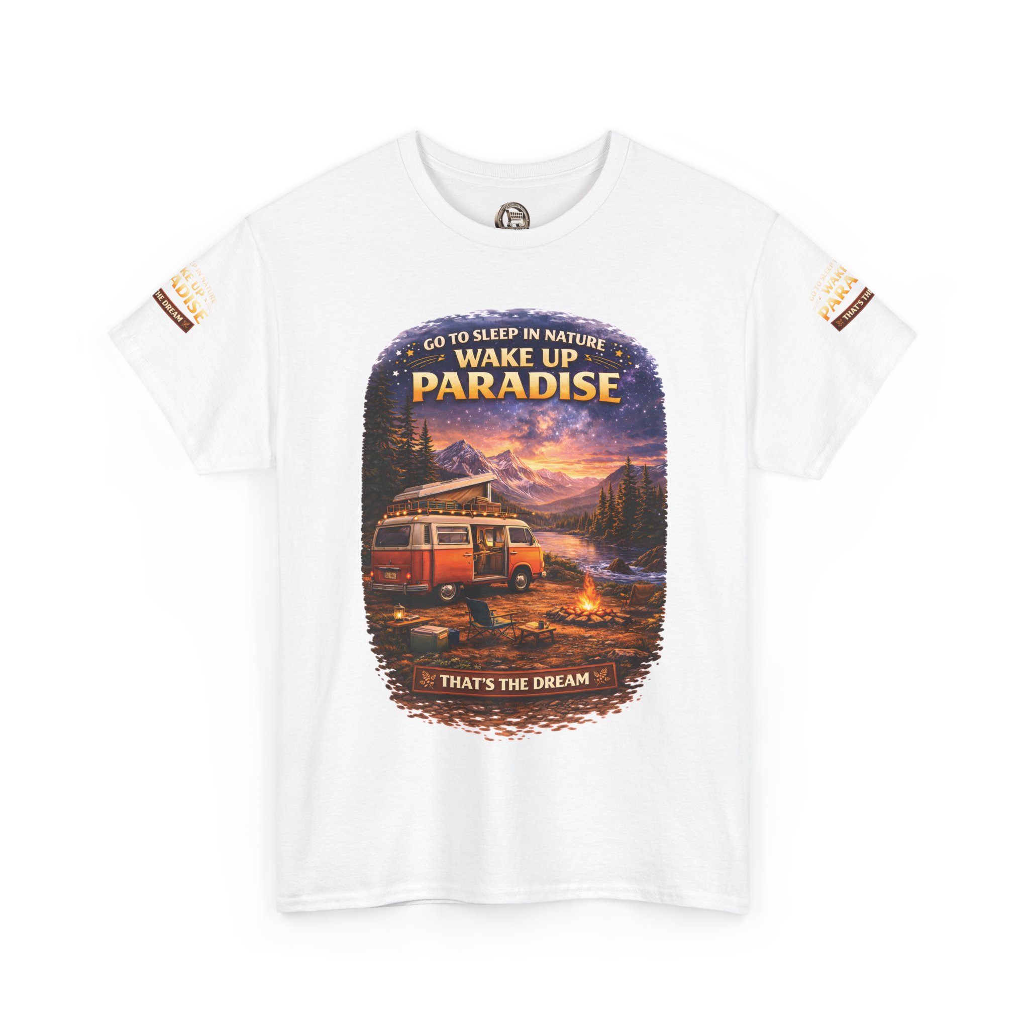 Unisex Heavy Cotton Tee — "Go Sleep In Nature" Design Scenic-Line