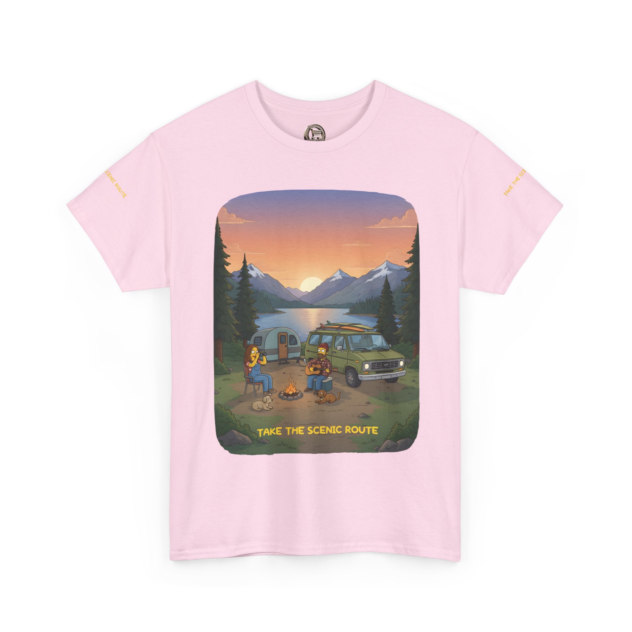 Unisex Heavy Cotton Tee — "Take The Scenic Route" Design Sitcom-Line