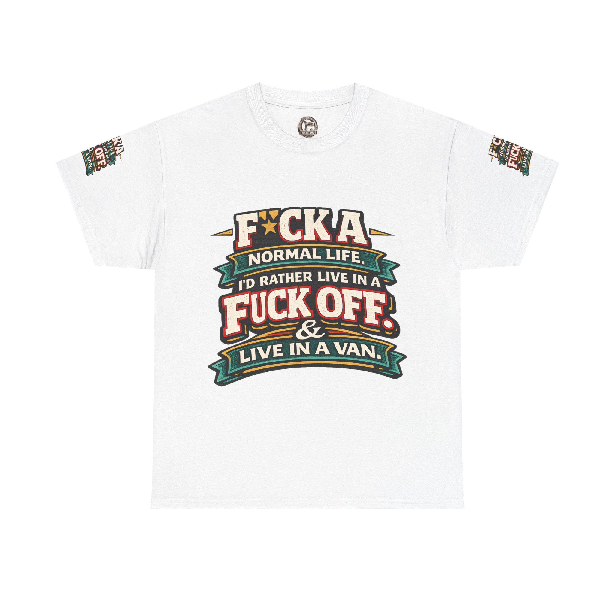 Unisex Heavy Cotton Tee — "Fuck A Normal Life" Design F**K-Line