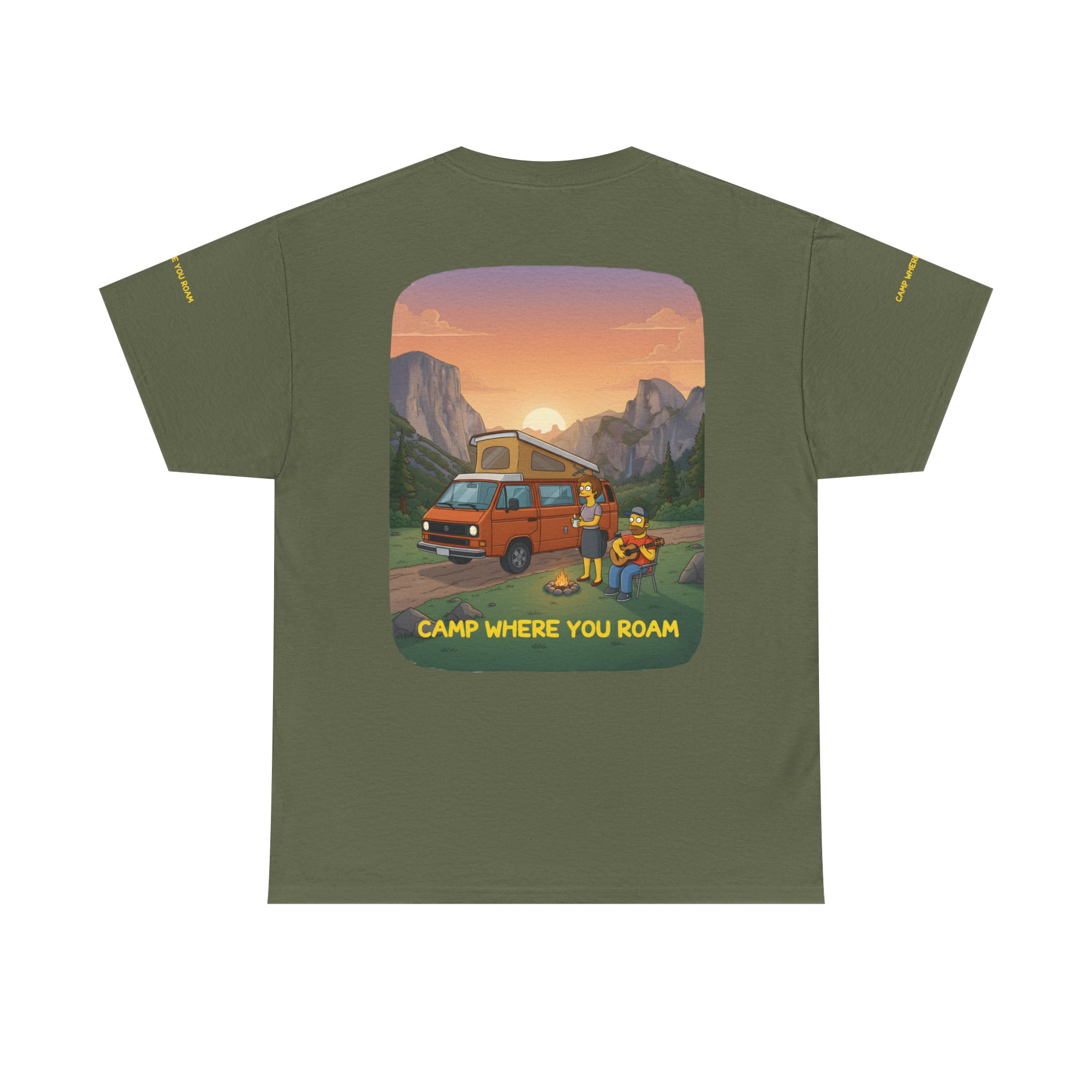 Unisex Heavy Cotton Tee — "Camp Where You Roam" Design Sitcom-Line