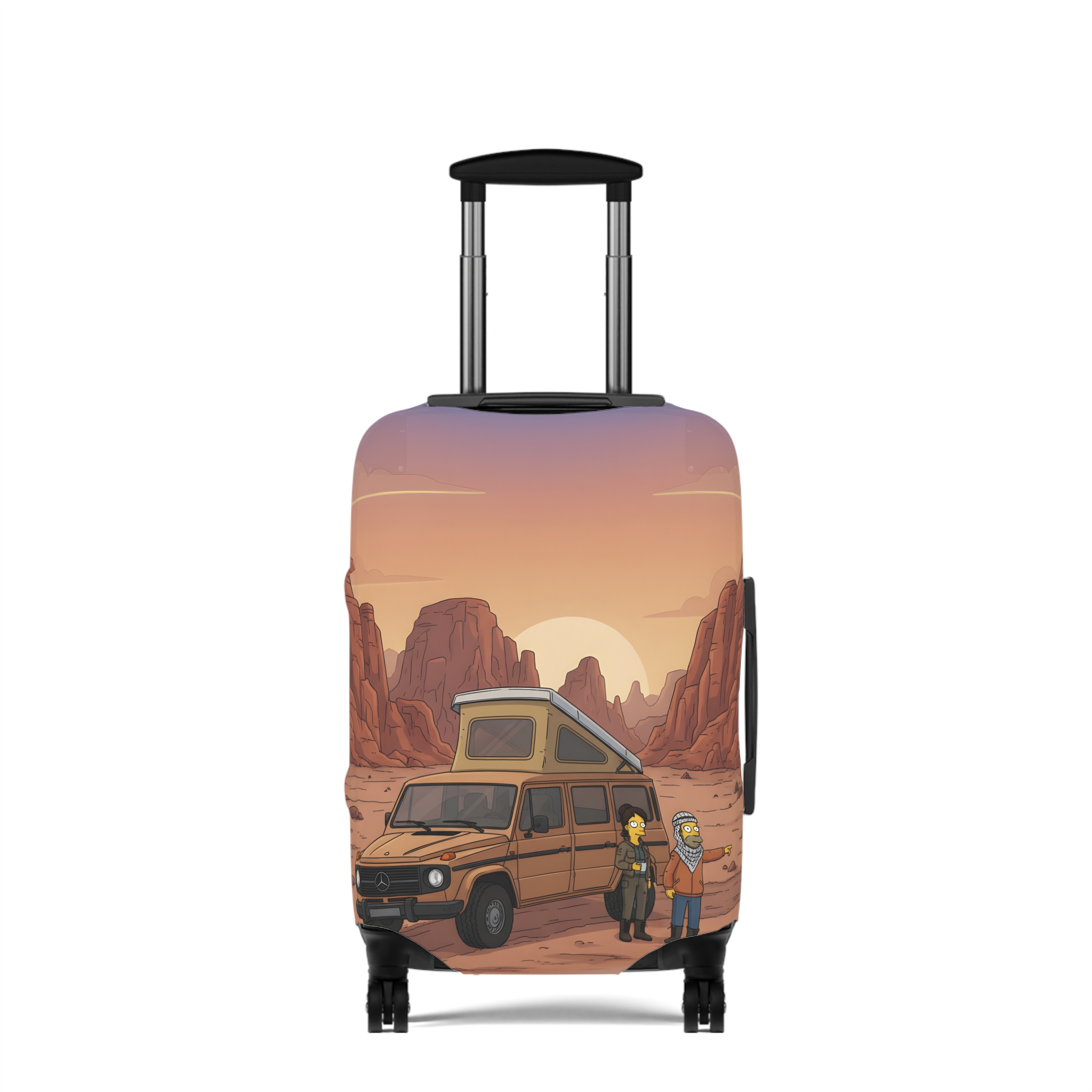 Luggage Cover — Adventure Camper Sketch Travel Suitcase(Design Sitcom-Line)