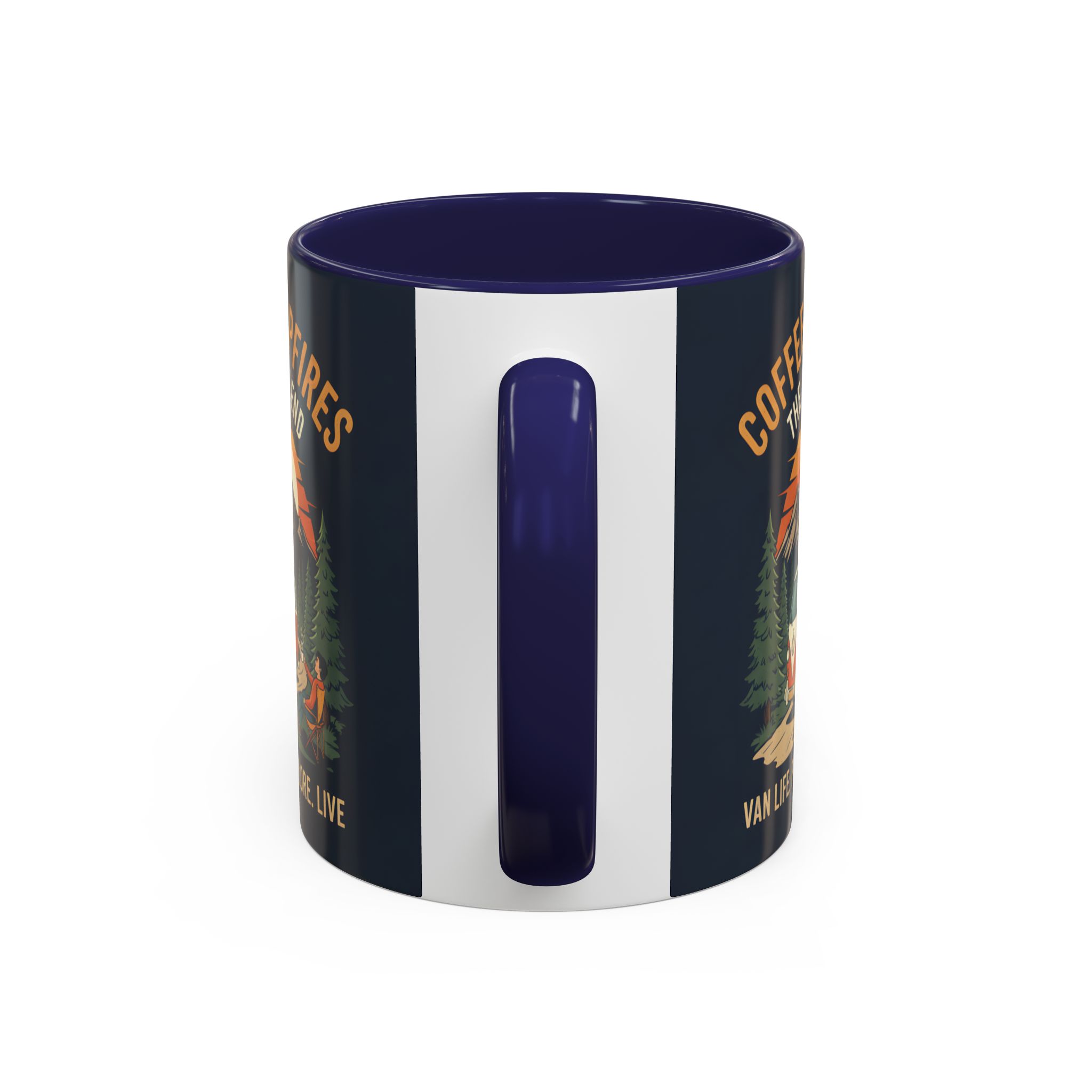 Accent Coffee Mug (11, 15oz) — "Coffee and campfires"