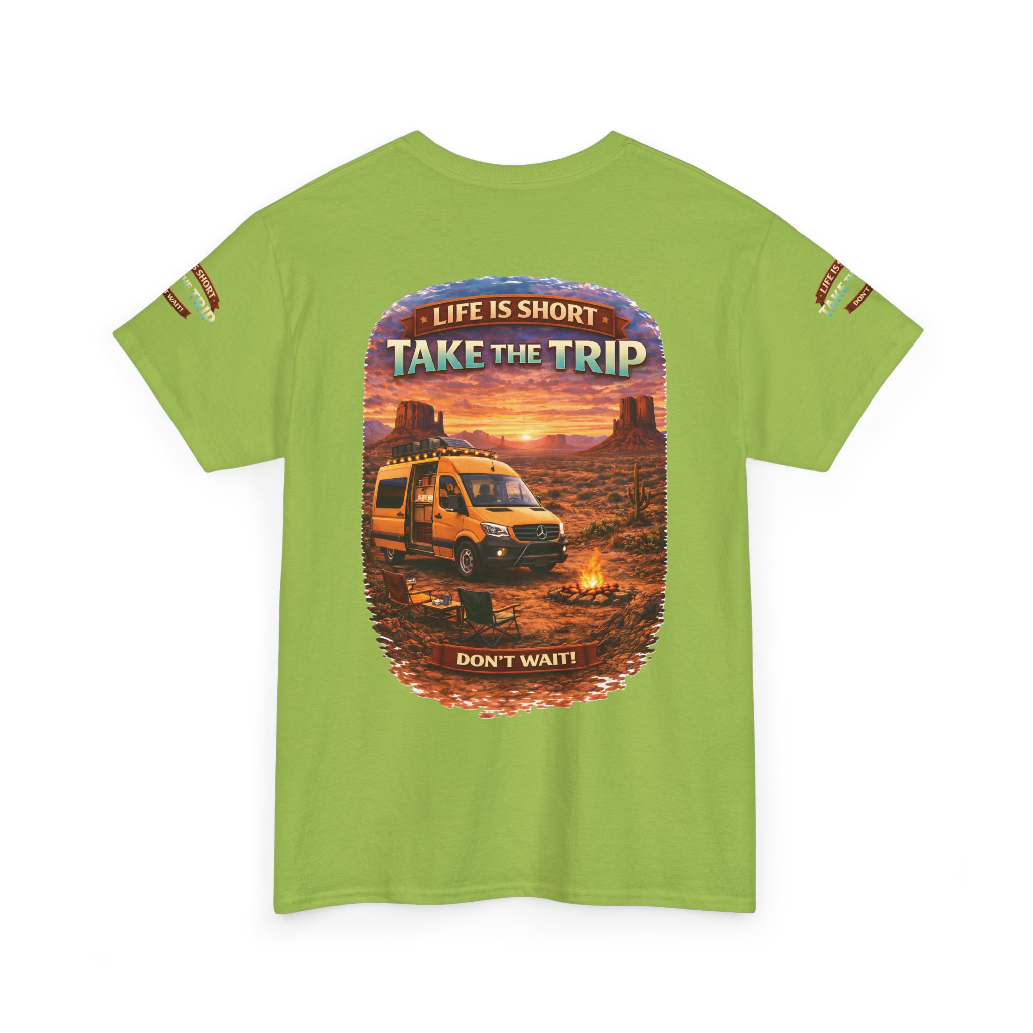 Unisex Heavy Cotton Tee — "Life Is To Short-Take The Trip" Design Scenic-Line
