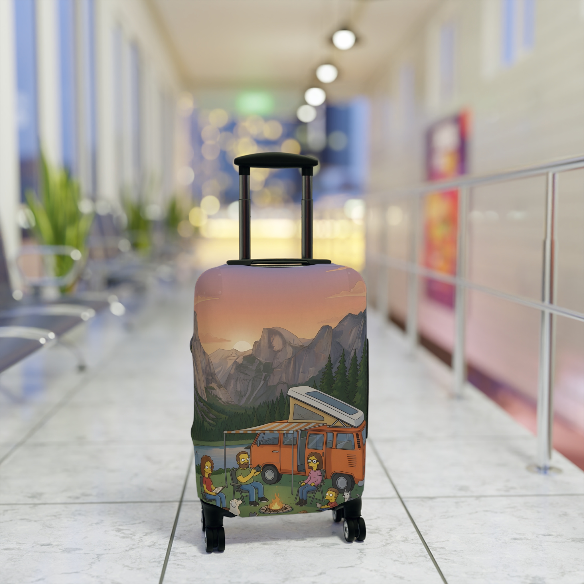 15330868825377742062_2048.jpeg Luggage Cover — Adventure Camper Sketch Travel Suitcase(Design Sitcom-Line)