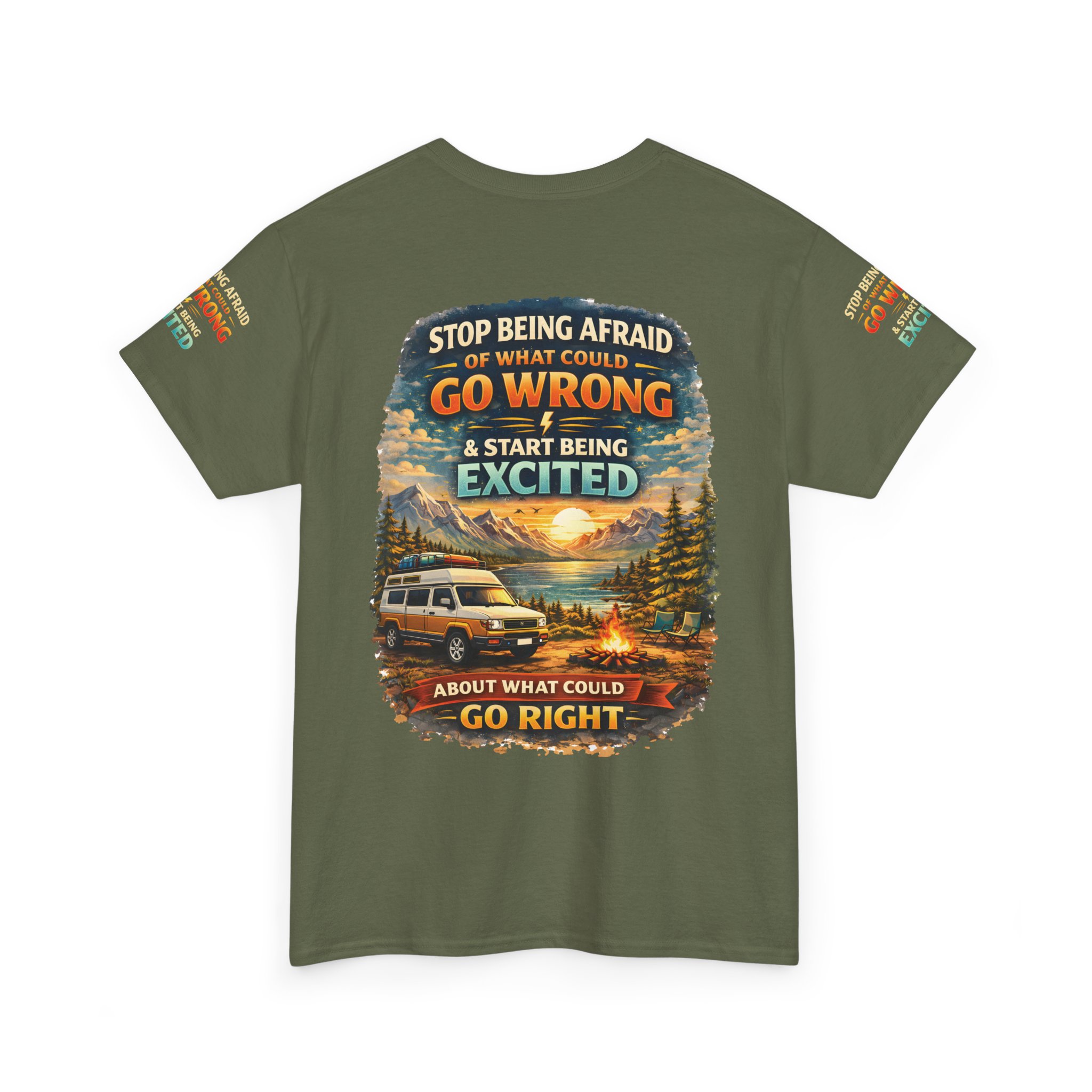 15333447613021080629_2048.jpeg Unisex Heavy Cotton Tee — "Stop Being Afraid Of What Could Go Wrong" Design Scenic-Line