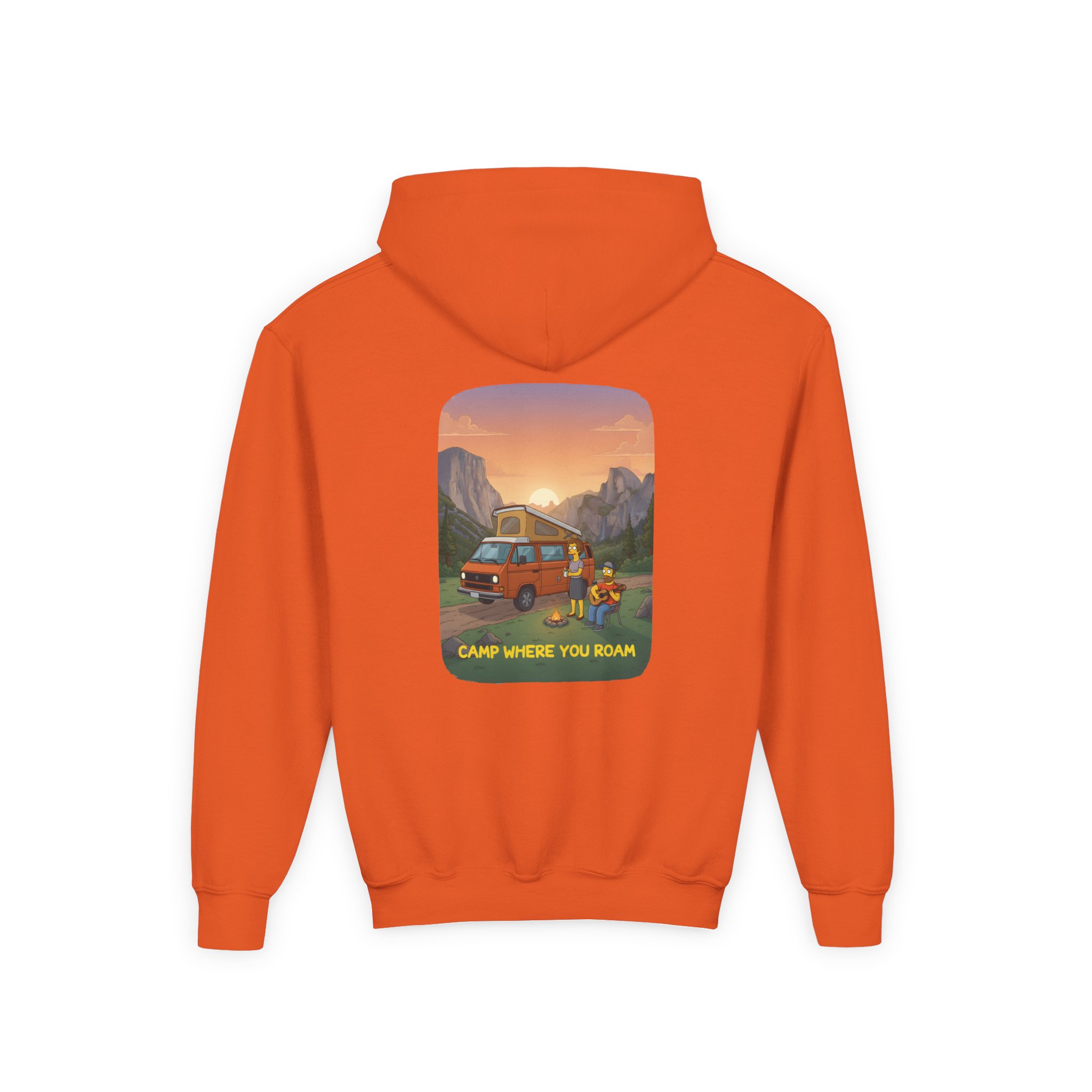 Youth Hoodie(Gildan) – "Camp Where You Roam" (Design Sitcom-Line)