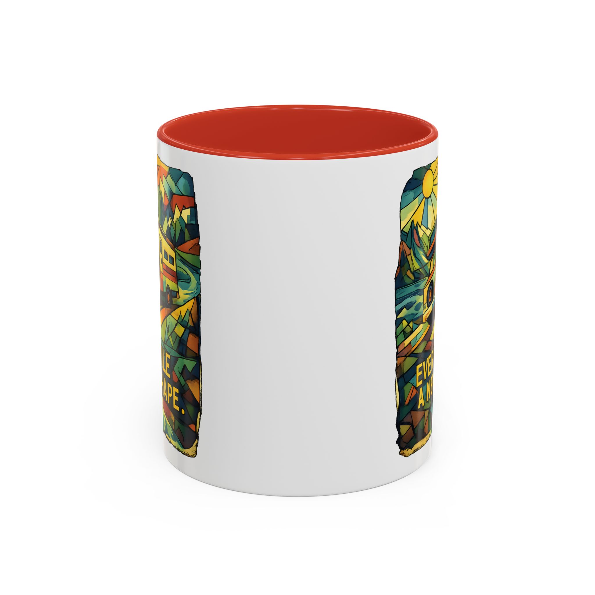 1533559735675034318_2048.jpeg Accent Coffee Mug (11, 15oz) — "Every Mile A New Shape" Design Cubic-Line