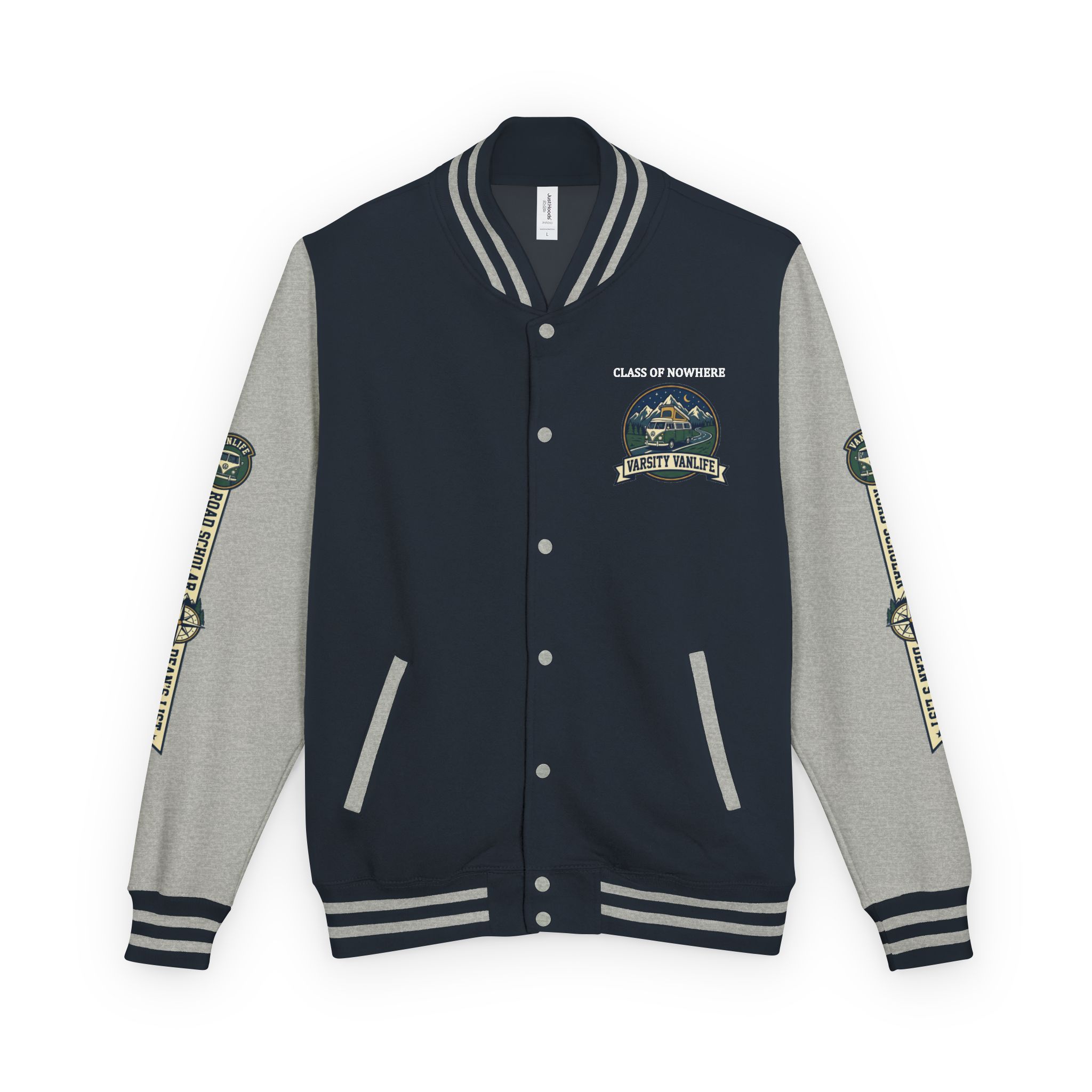 Unisex Heavyweight Letterman Jacket (Awdis) —"Adventure Academy" Road Trip Team Varsity Jacket
