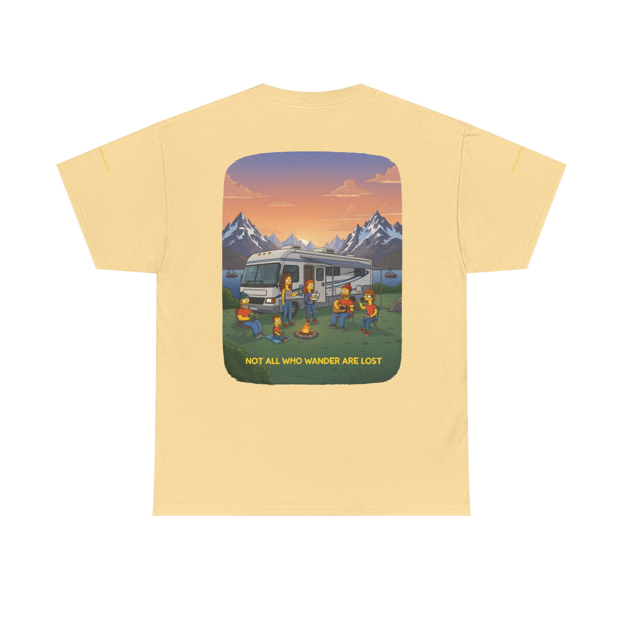 Unisex Heavy Cotton Tee — "Not All Who Wander Are Lost" Design Sitcom-Line