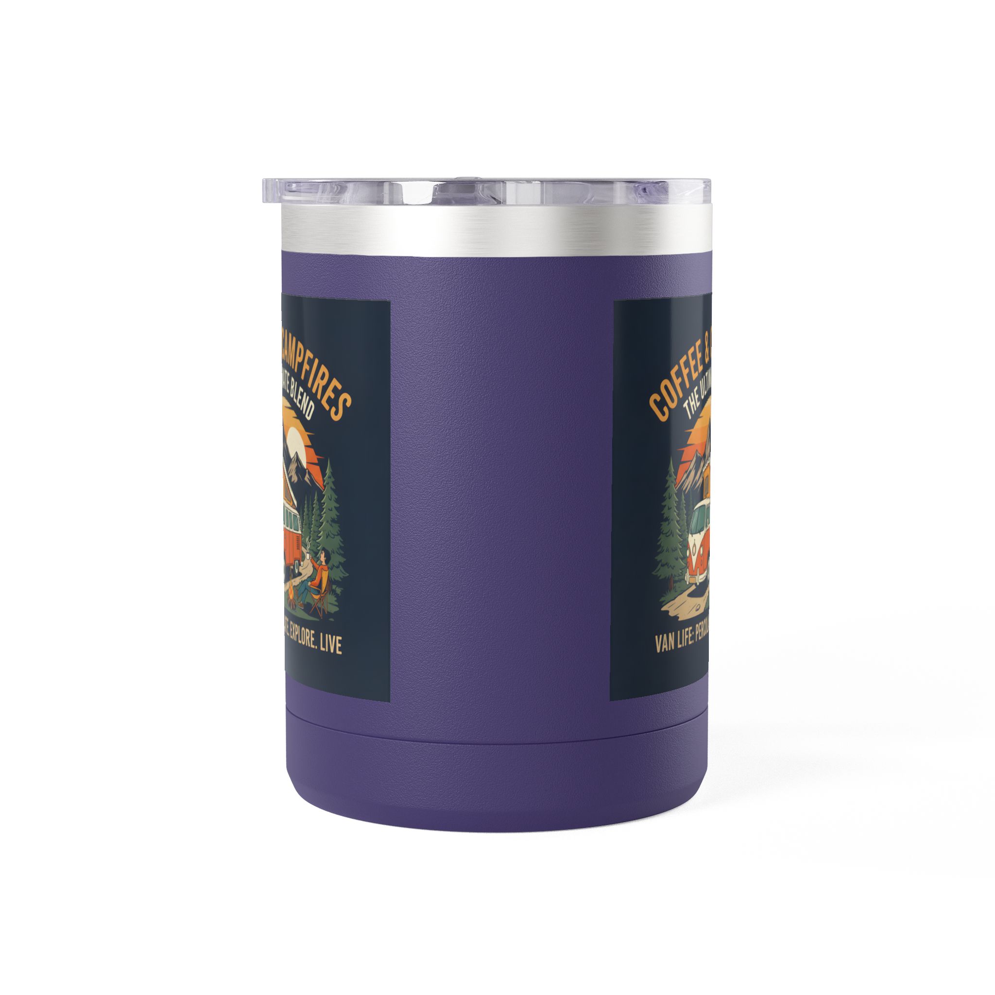 Coffee Mug Tumbler, 15oz — “Coffee & Campfires: The Ultimate Blend”