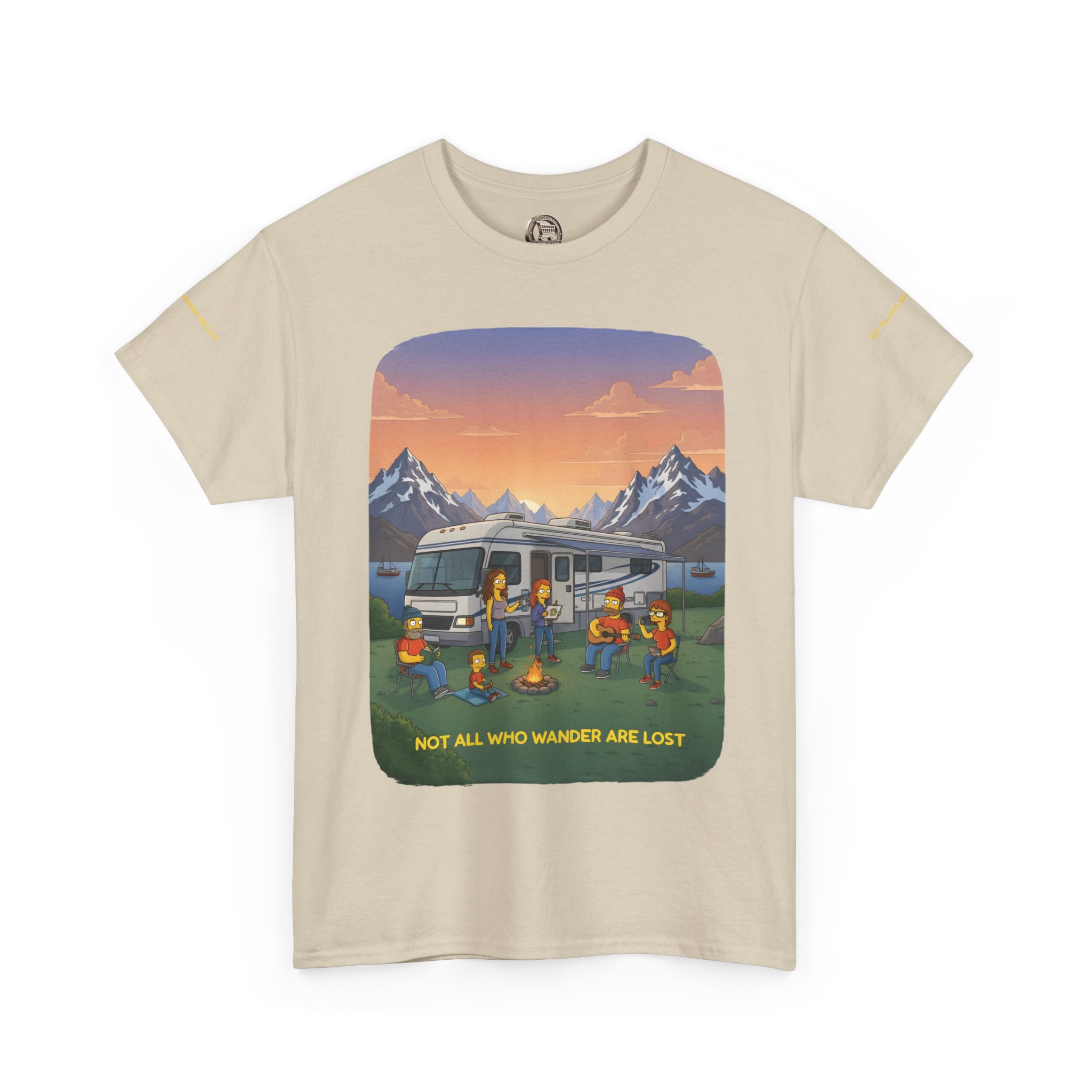 Unisex Heavy Cotton Tee — "Not All Who Wander Are Lost" Design Sitcom-Line
