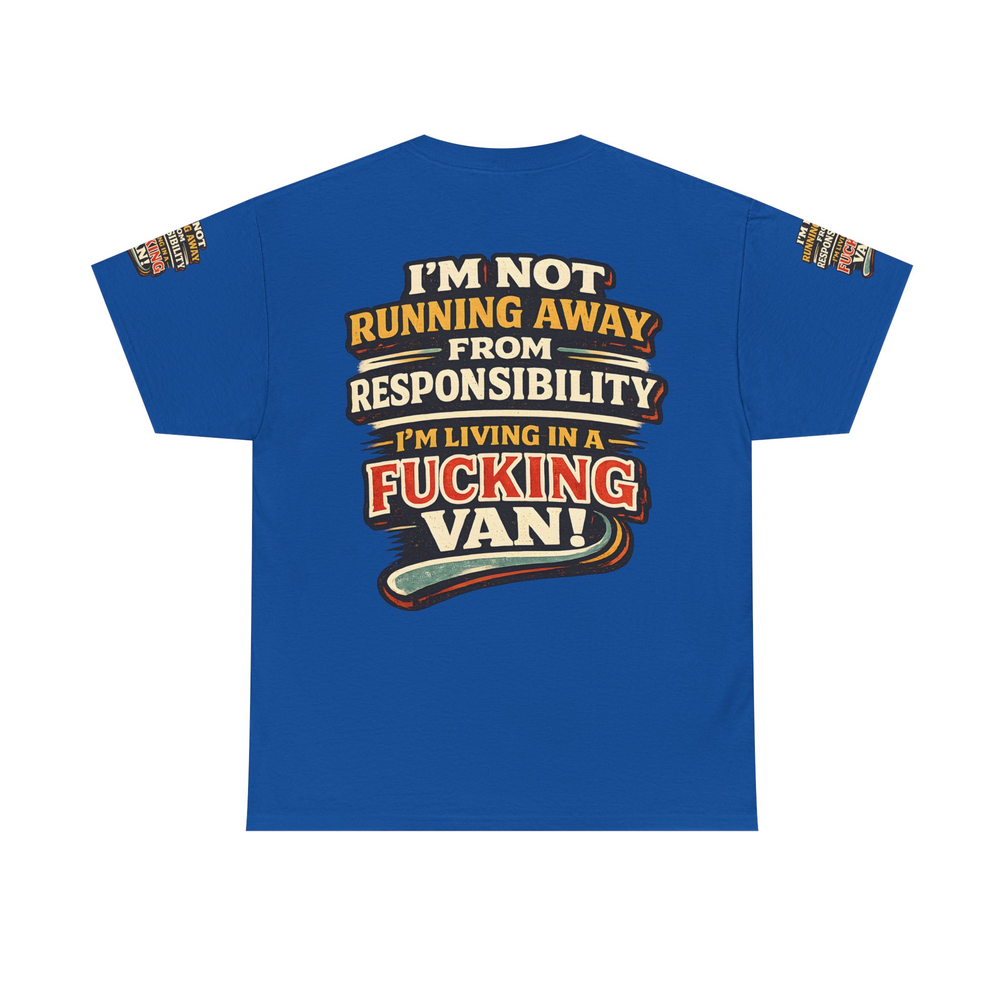 Unisex Heavy Cotton Tee — "I`m Not running Away" Design F**K-Line