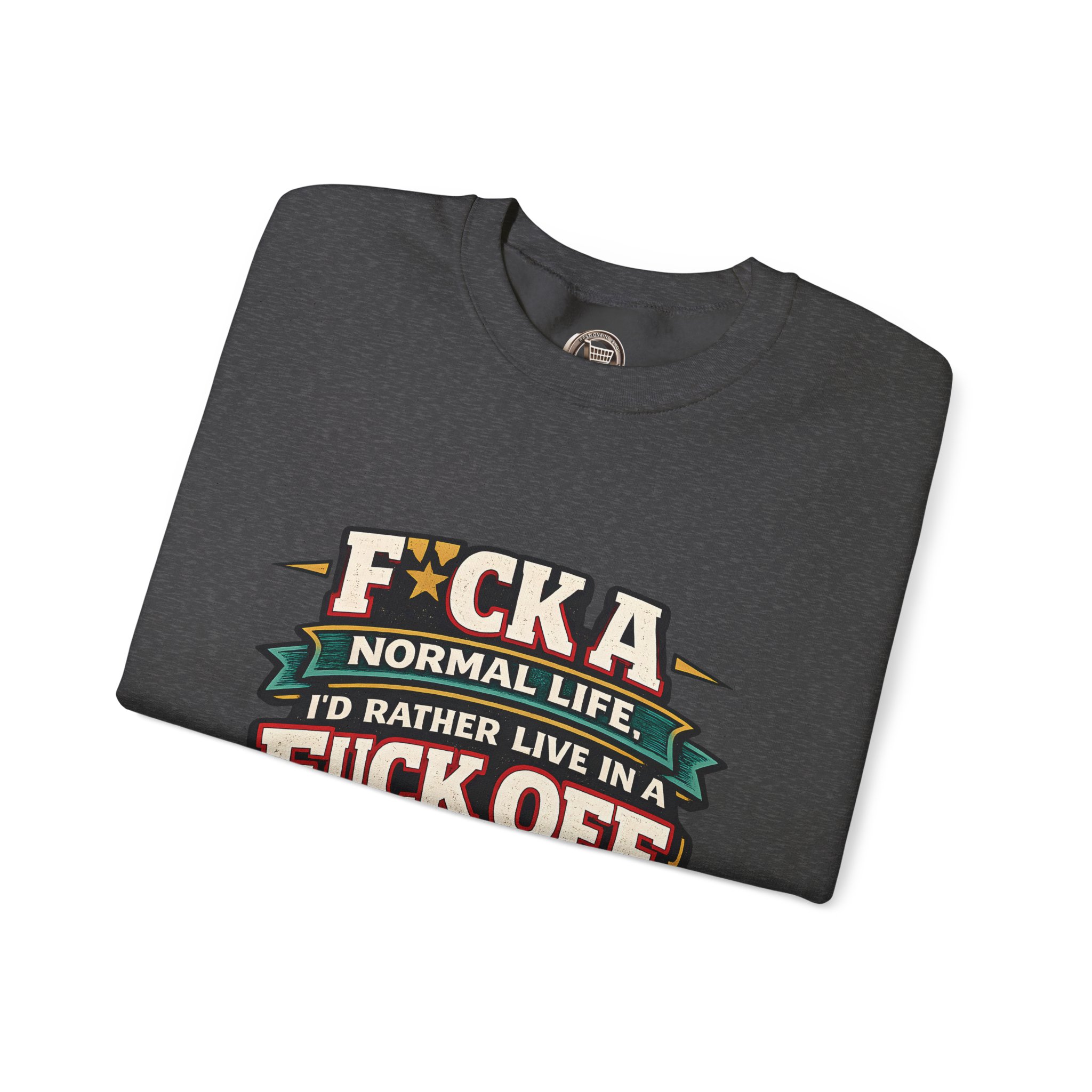 15368588174374433271_2048.jpeg Unisex Heavy Blend™ Crewneck Sweatshirt — "Fuck A Normal Life" Design F**K-Line