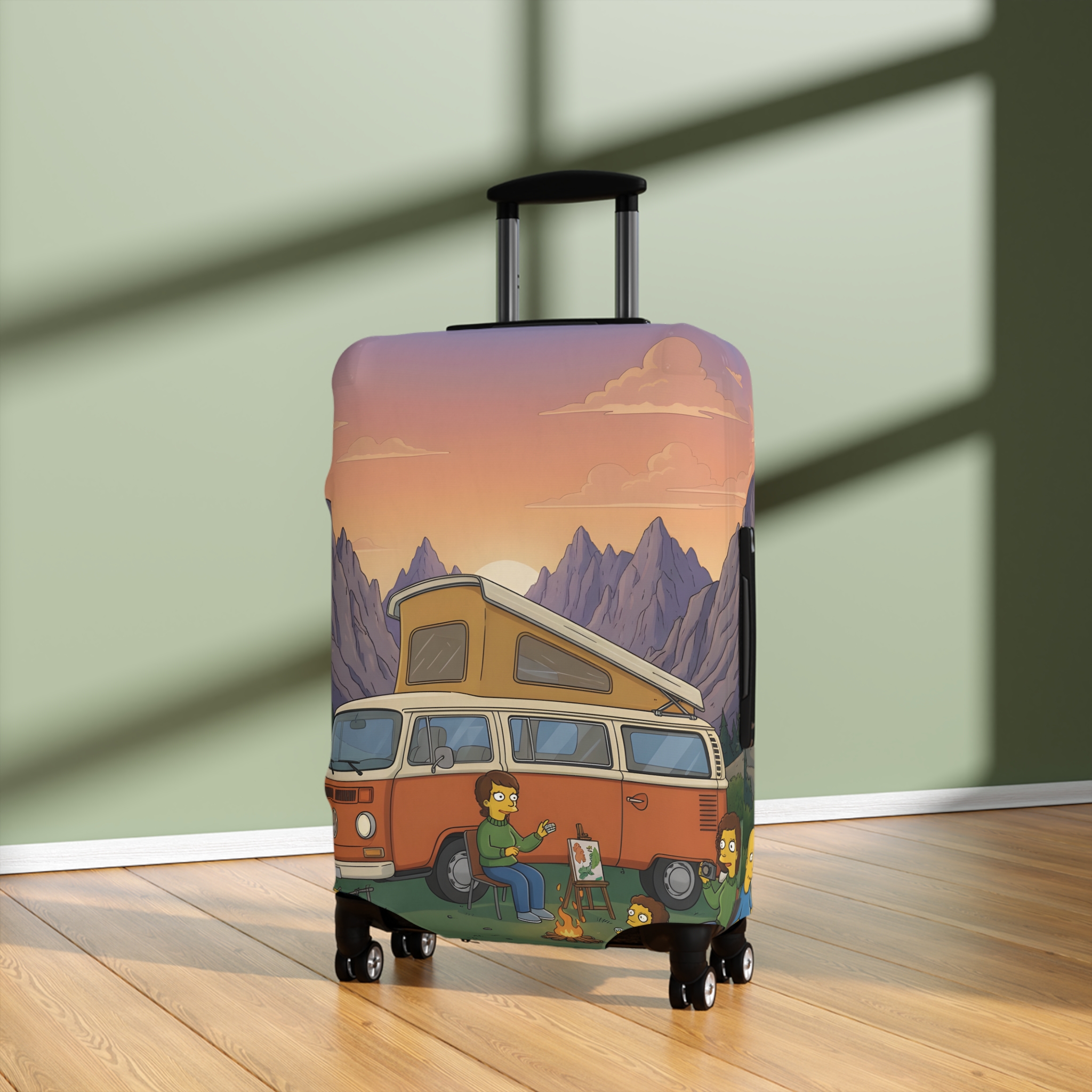 15370866361381175330_2048.jpeg Luggage Cover — Adventure Camper Sketch Travel Suitcase(Design Sitcom-Line)