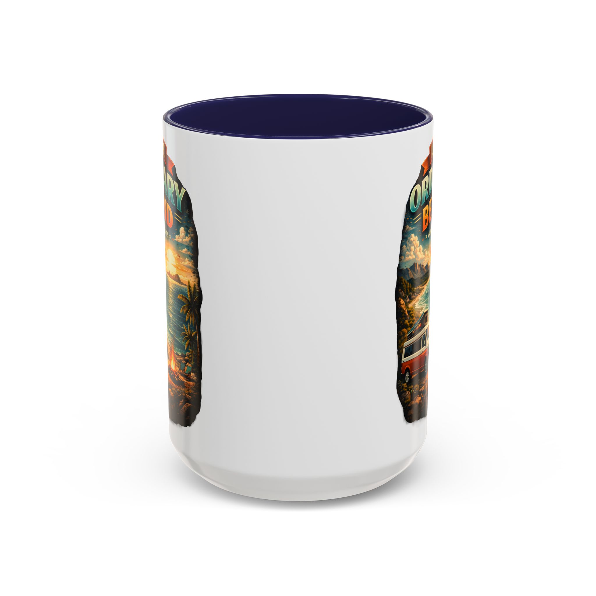 Accent Coffee Mug (11, 15oz) — "Leave Ordinary Behind" Design Scenic-Line
