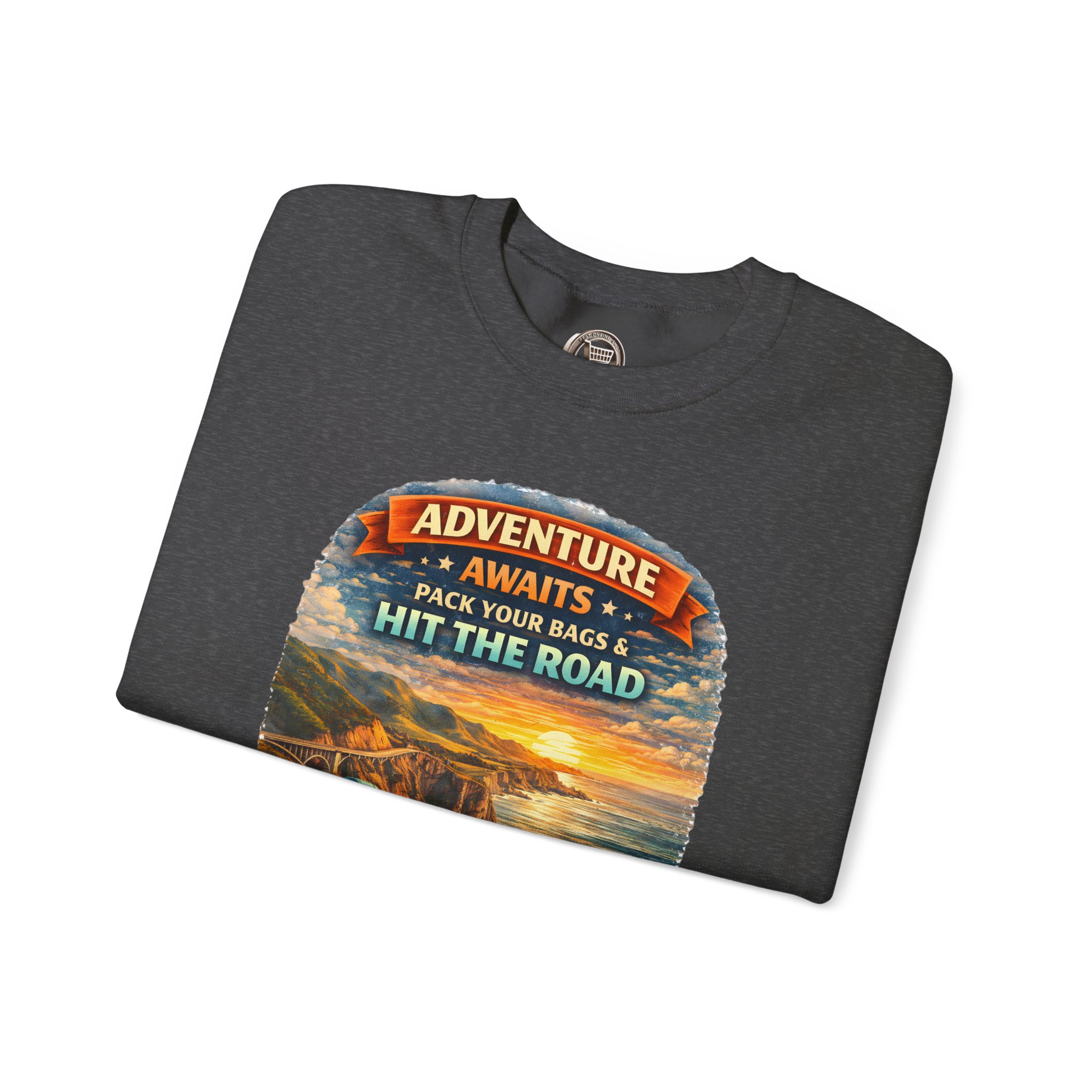 15377154089222595062_2048.jpeg Unisex Heavy Blend™ Crewneck Sweatshirt — "Adventure Awaits-Pack Your Bags" Design Scenic-Line